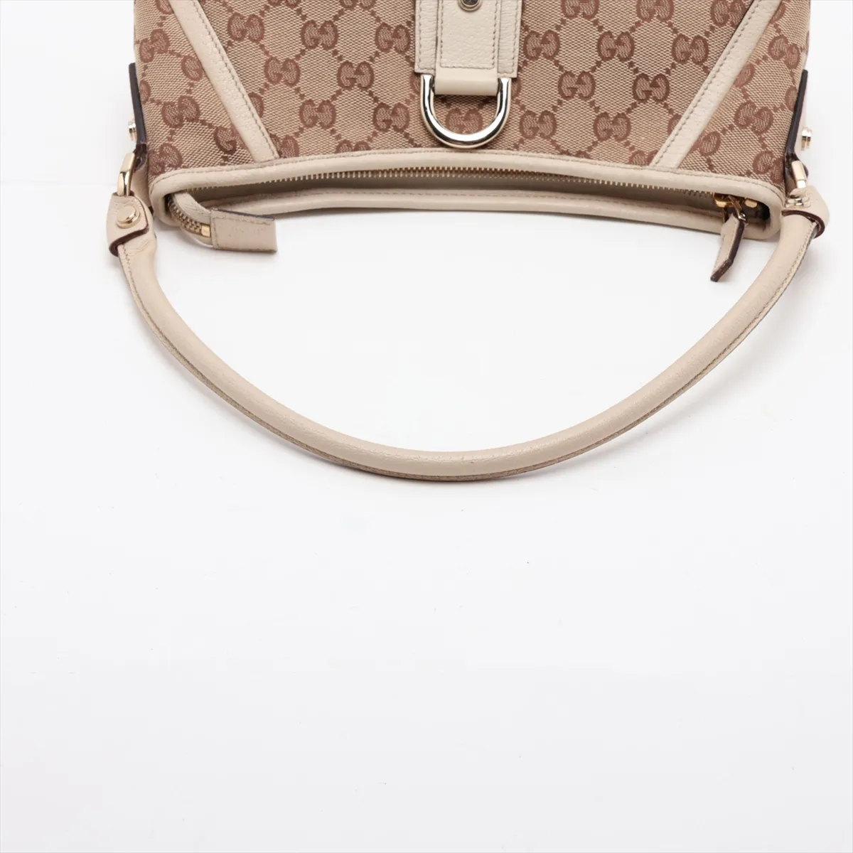 GG Canvas Abbey Canvas x Leather Shoulder Bag, Beige, 130939 — view 5