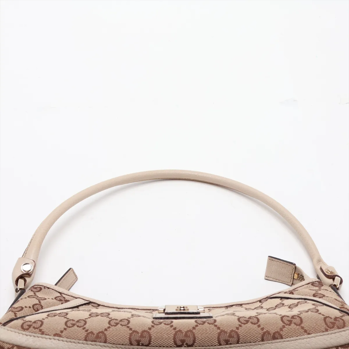 GG Canvas Abbey Canvas x Leather Shoulder Bag, Beige, 130939 — view 6