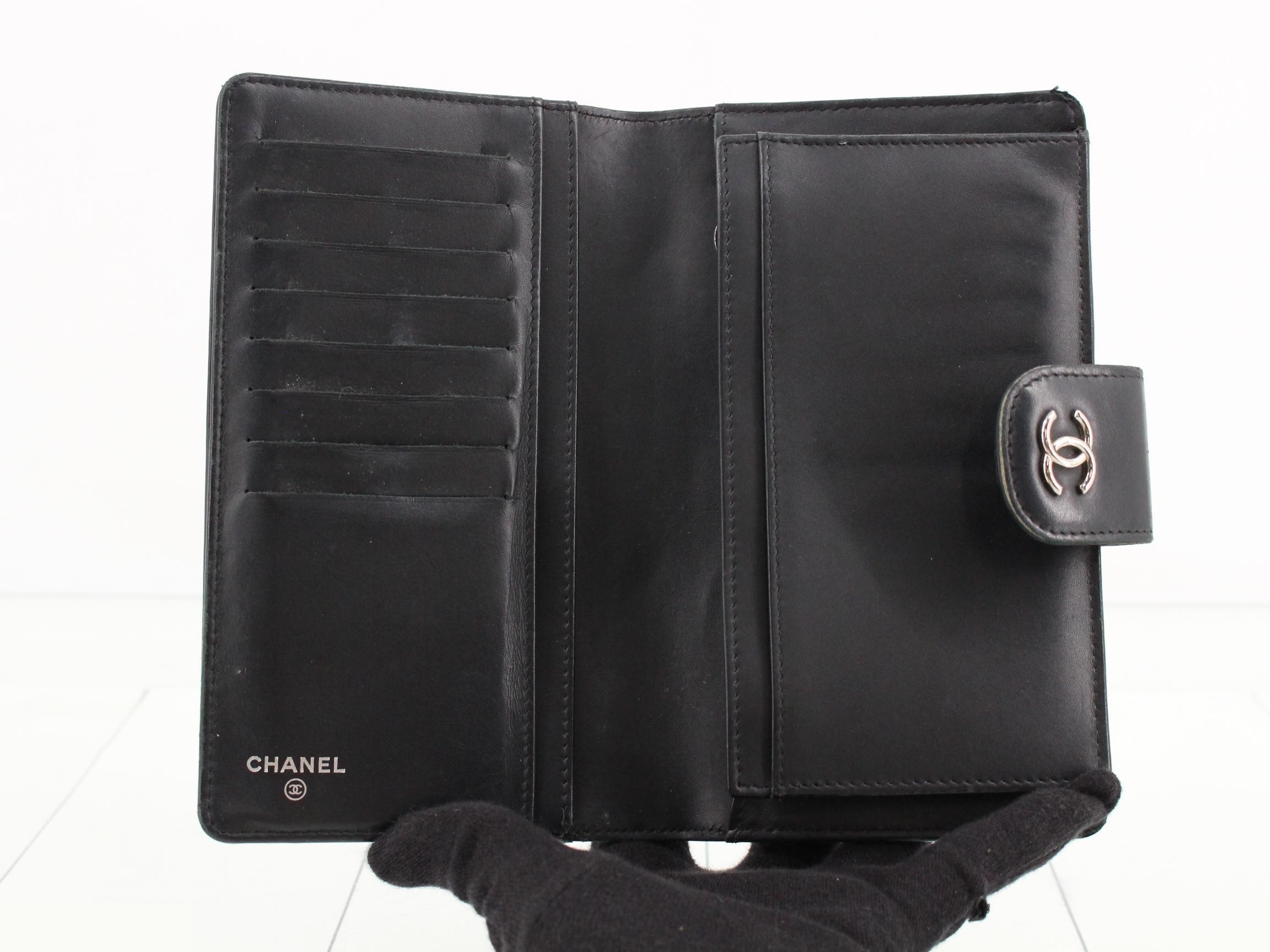 Coco Mark Matelassé Patent Leather Long Wallet — view 4