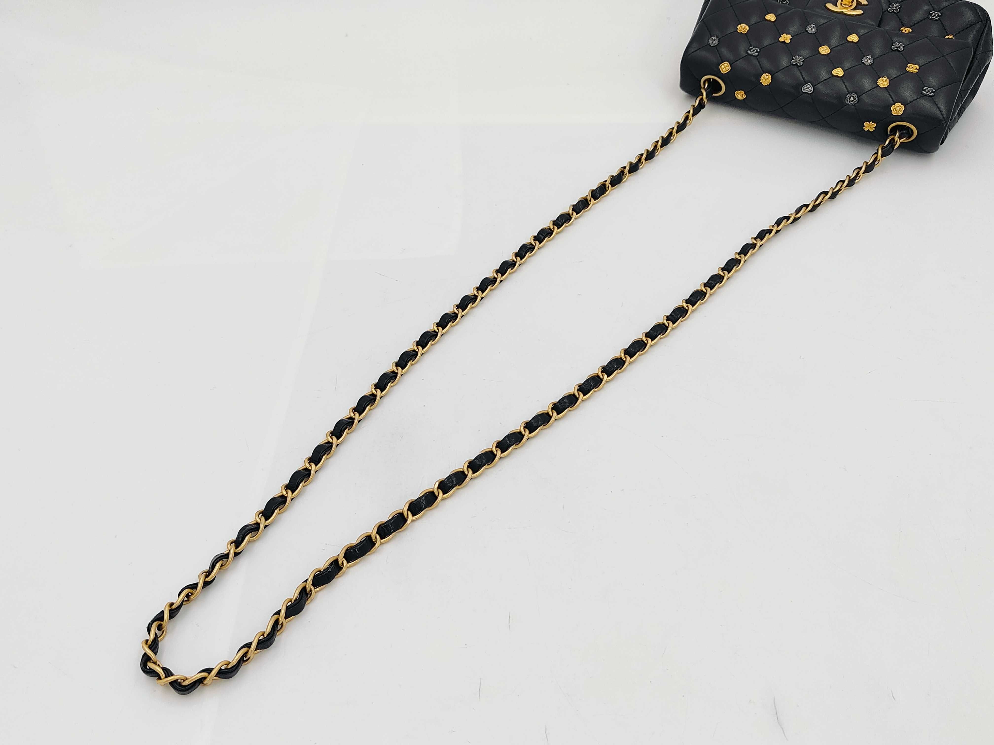 CF Miney Chain Bag Black Gold Button Shoulder Bag — view 3