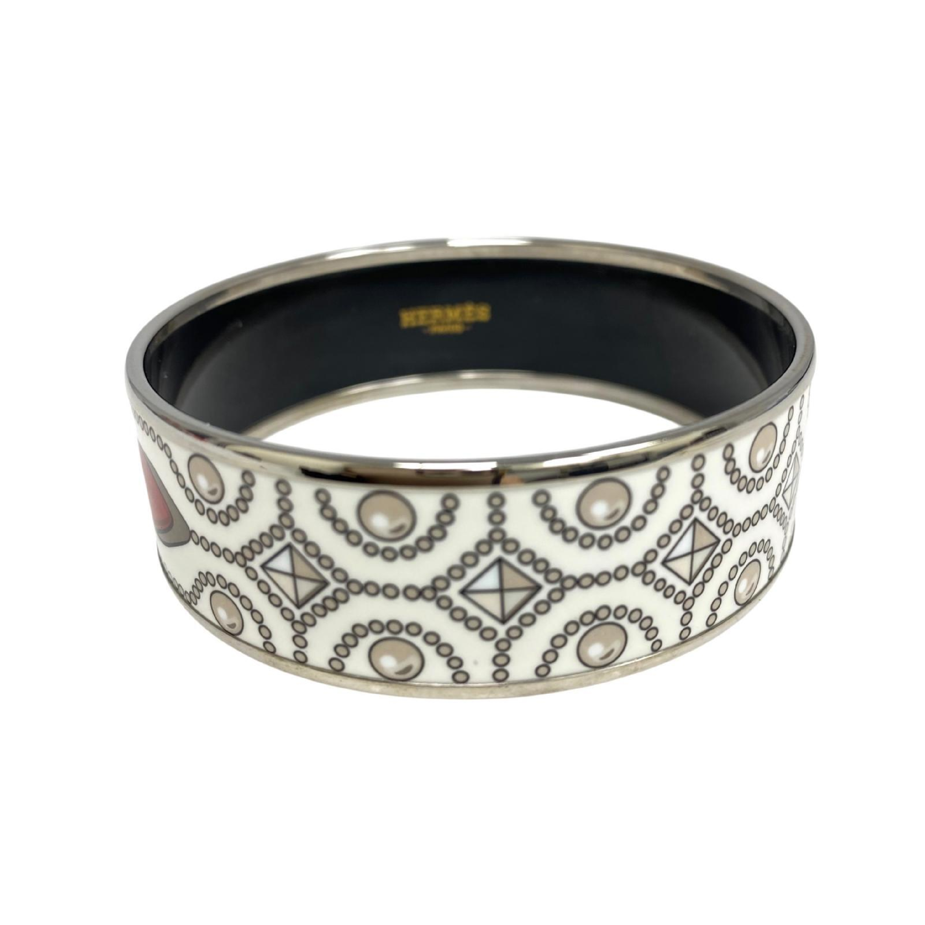 【*Shipped from: Hong Kong*】HERMES ( ) Multicolor Silver Plated Metal Bangle Bracelet — view 2