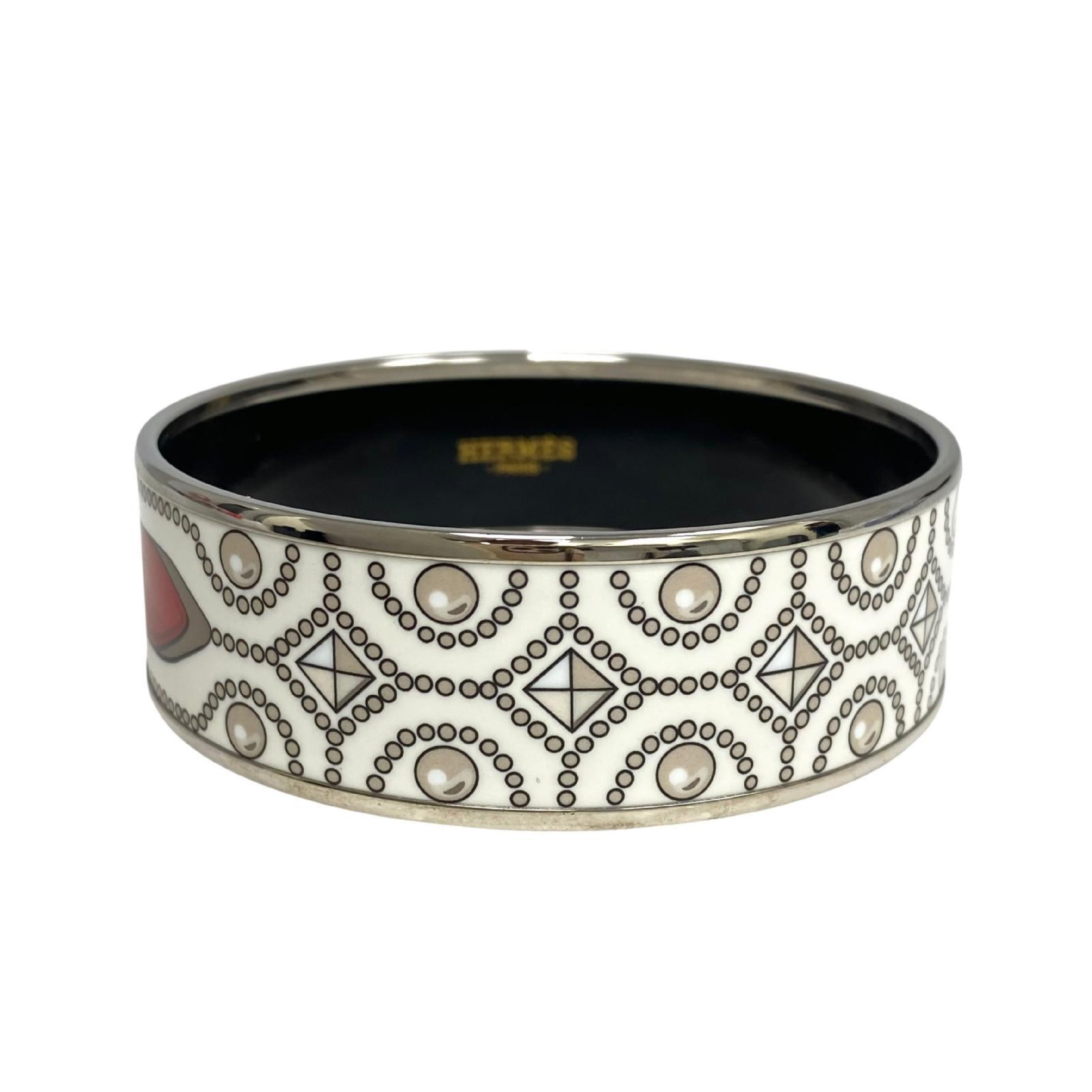 【*Shipped from: Hong Kong*】HERMES ( ) Multicolor Silver Plated Metal Bangle Bracelet — view 3