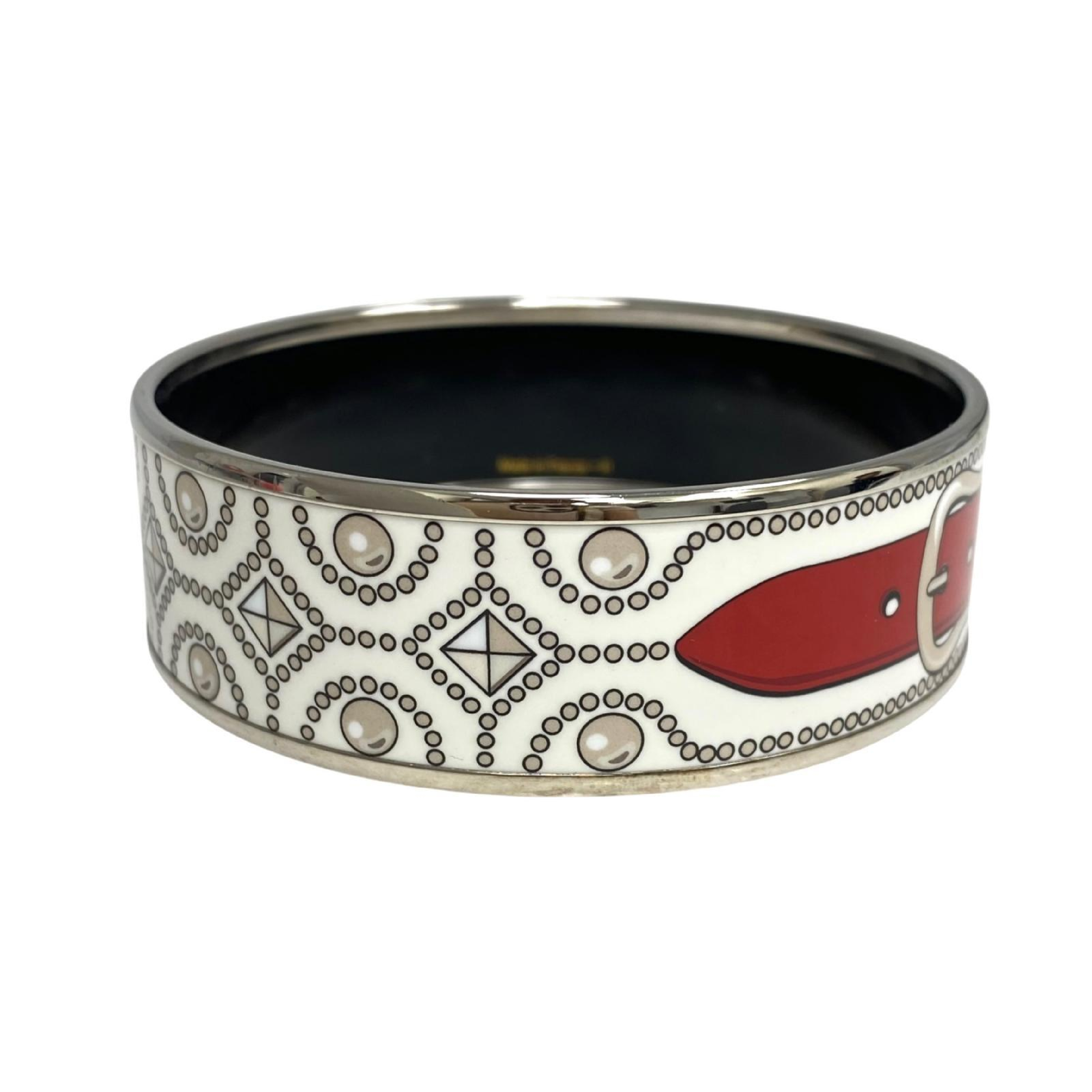 【*Shipped from: Hong Kong*】HERMES ( ) Multicolor Silver Plated Metal Bangle Bracelet — view 5
