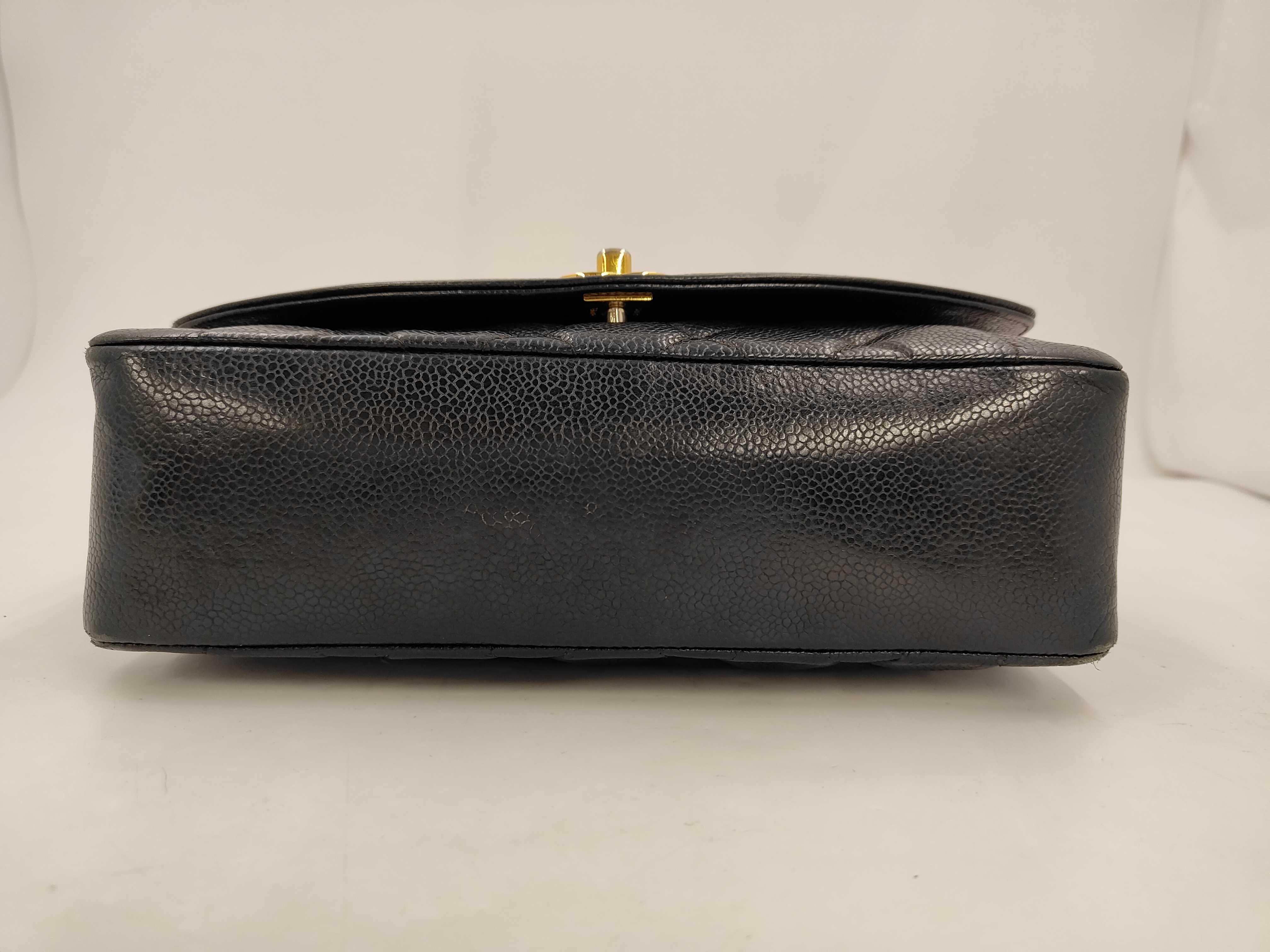 BAG CAVIAR SKIN DIANA FLAP 25CM CHAIN ​​SHOULDER BLACK BROKEN HOLO W — view 3
