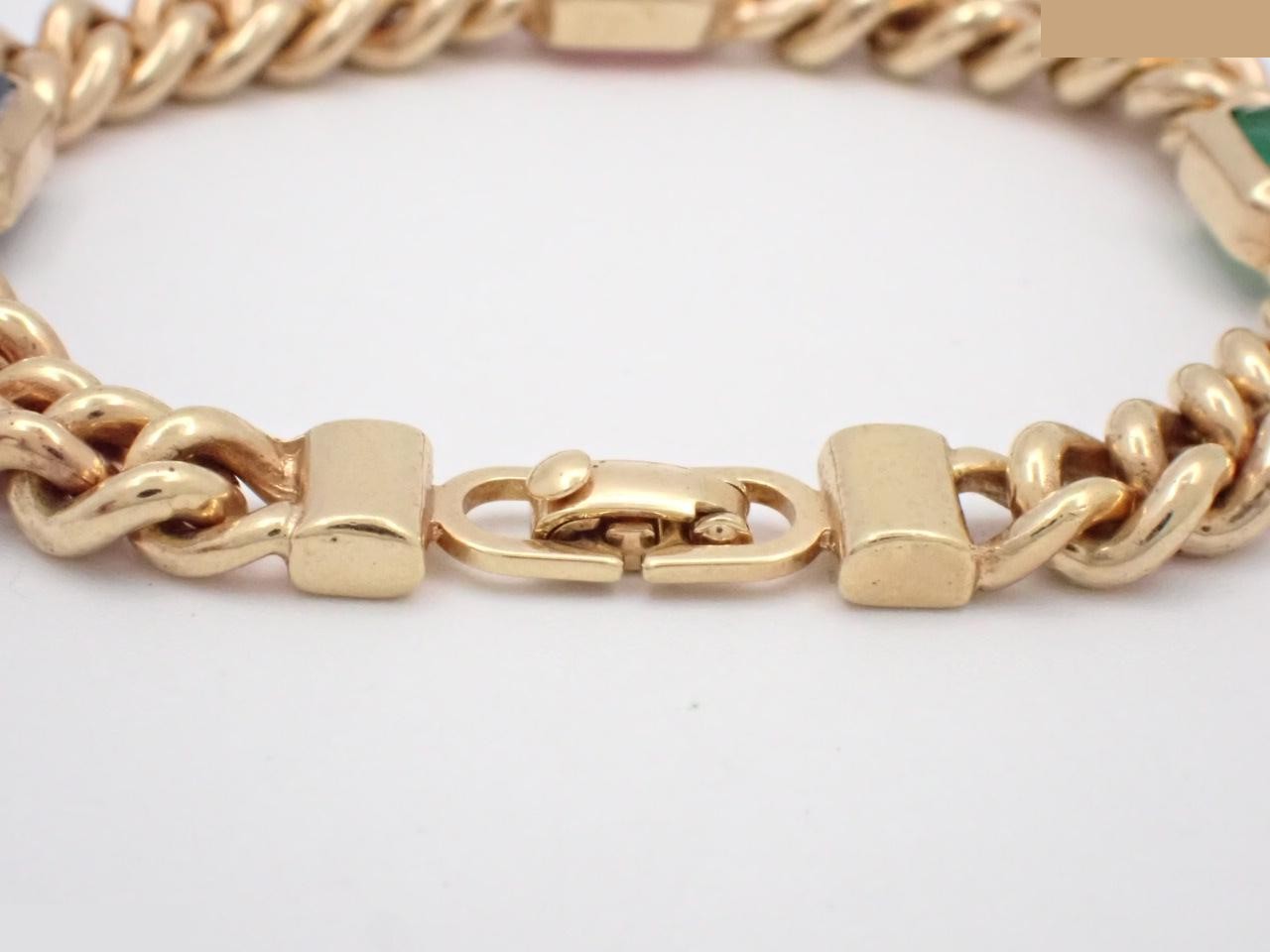 Bracelet with colored gemstones, gold, wrist circumference approximately 17cm — view 3