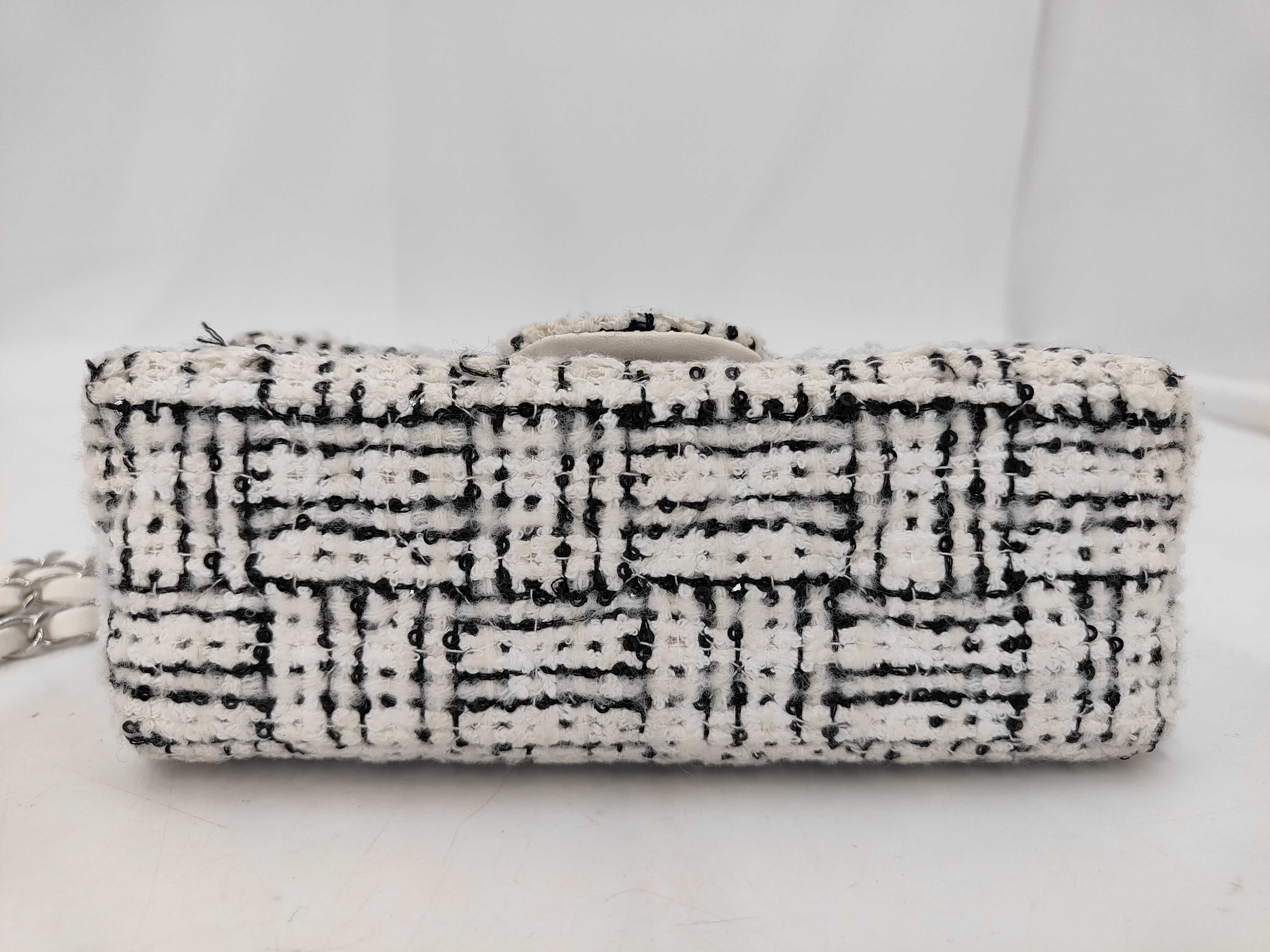 Mini Mat Tweed Black White SS Shoulder Bag — view 7