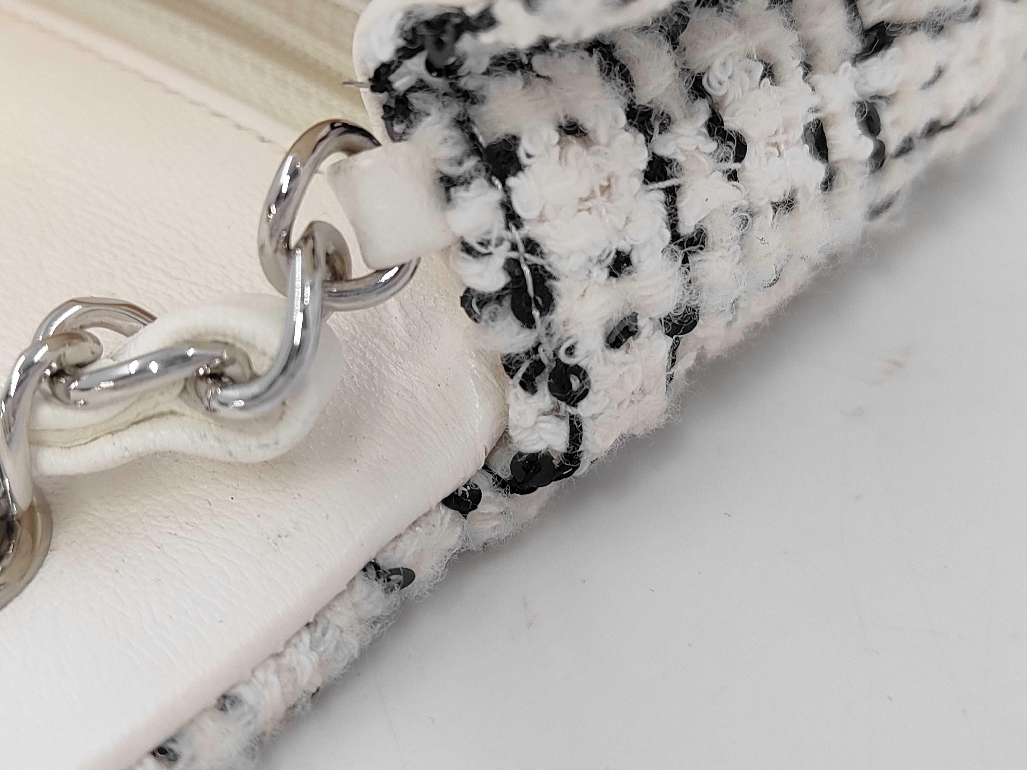 Mini Mat Tweed Black White SS Shoulder Bag — view 9