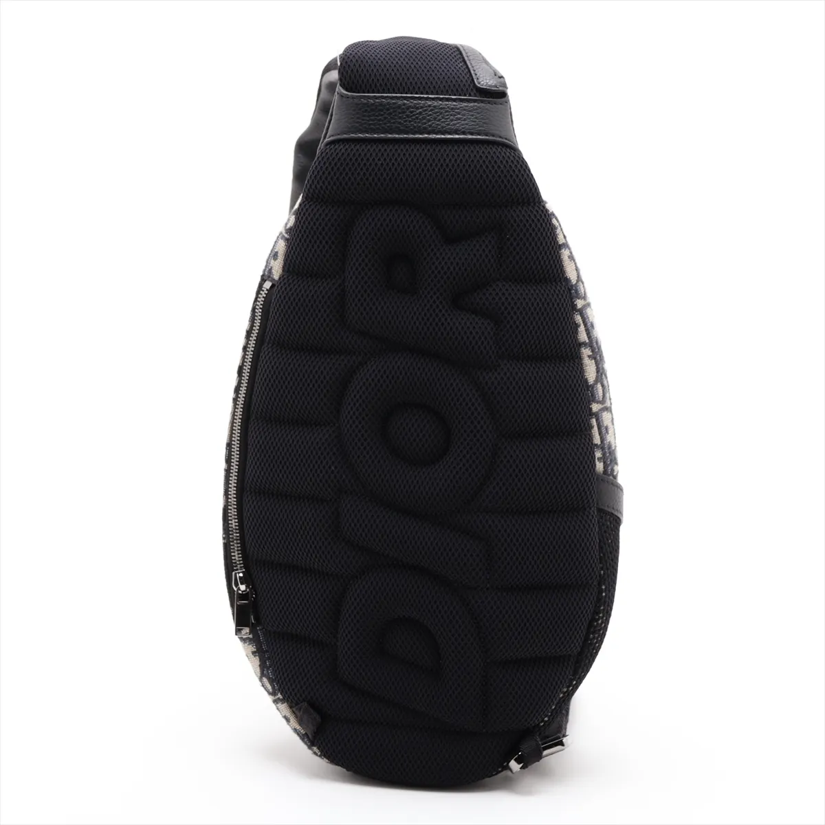 Oblique Scarab Canvas x Leather Body Bag, Navy x Black — view 2