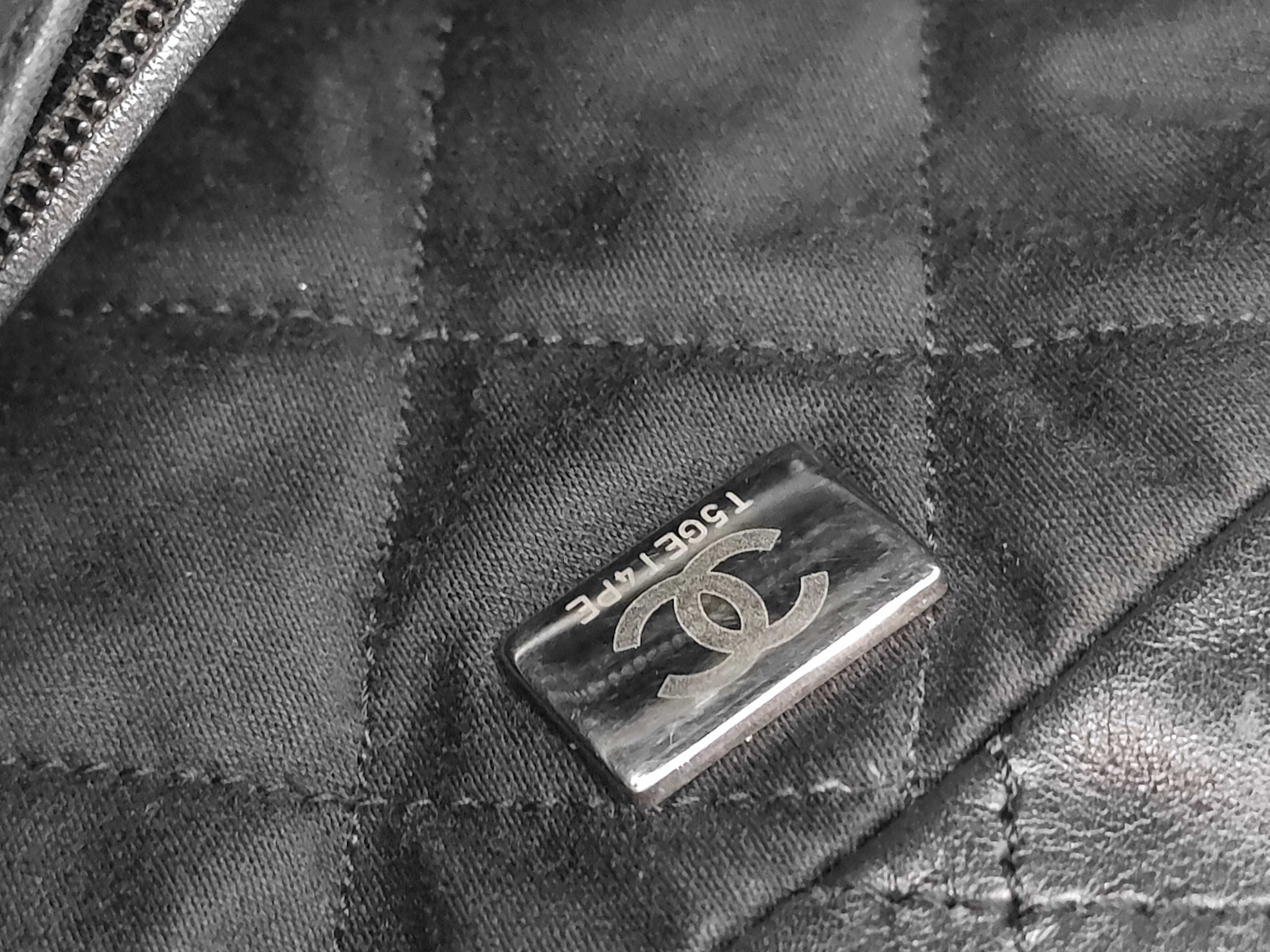 22 Random serial number Calfskin Navy Silver Hardware Handbag — view 10