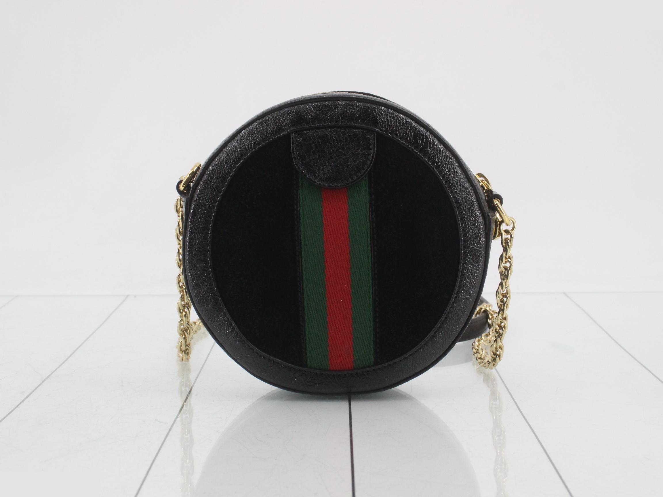 Ophidia Web Suede & Patent Leather Chain Shoulder Bag — view 2