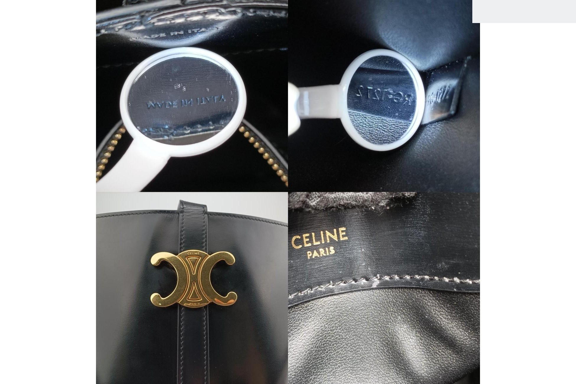 Small Bucket Triomphe Smooth Calfskin Black — view 8