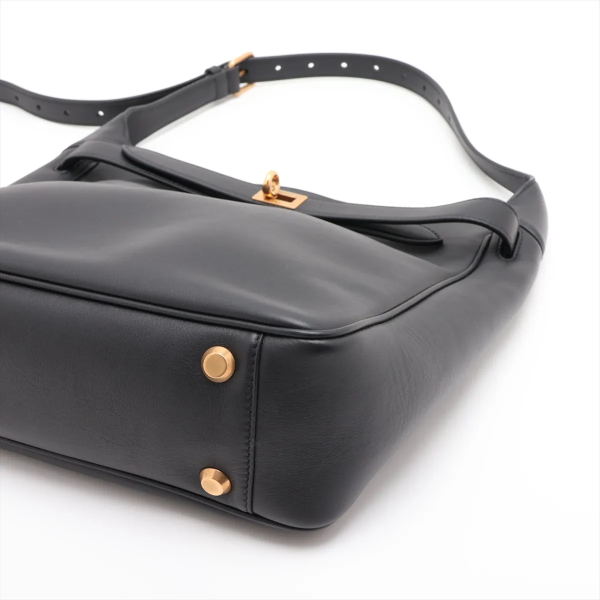 Bel Air Small Hobo 811018 Leather Shoulder Bag, Black — view 3