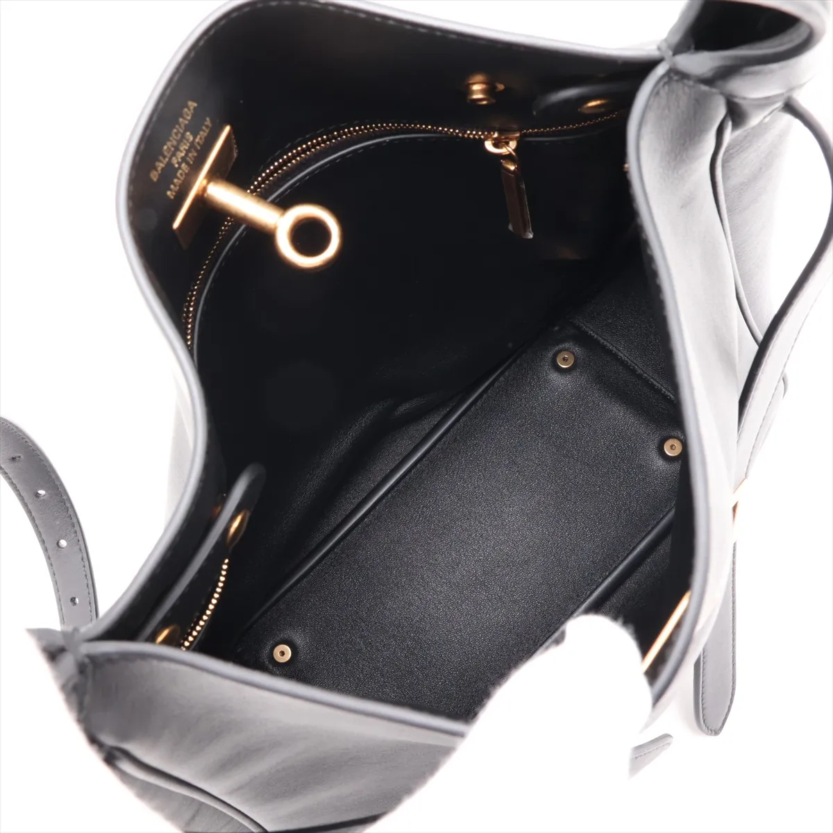 Bel Air Small Hobo 811018 Leather Shoulder Bag, Black — view 6