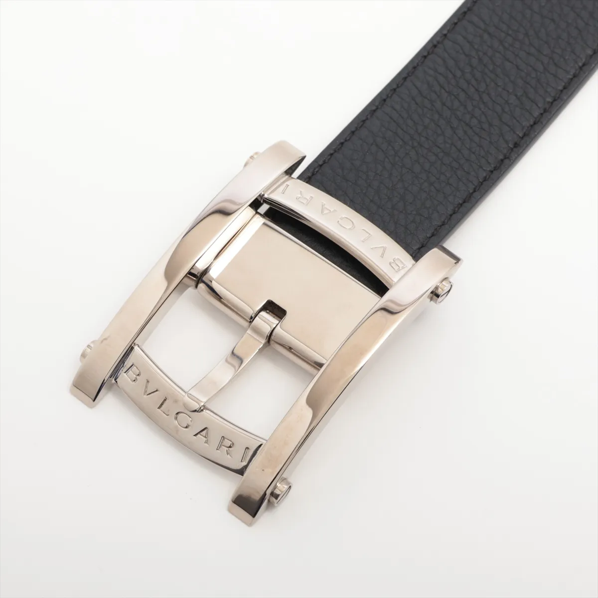 logo belt, leather x metal, brown x black. Shows signs of wear: — view 2