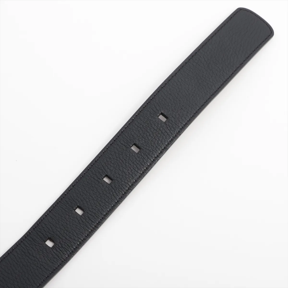 logo belt, leather x metal, brown x black. Shows signs of wear: — view 3