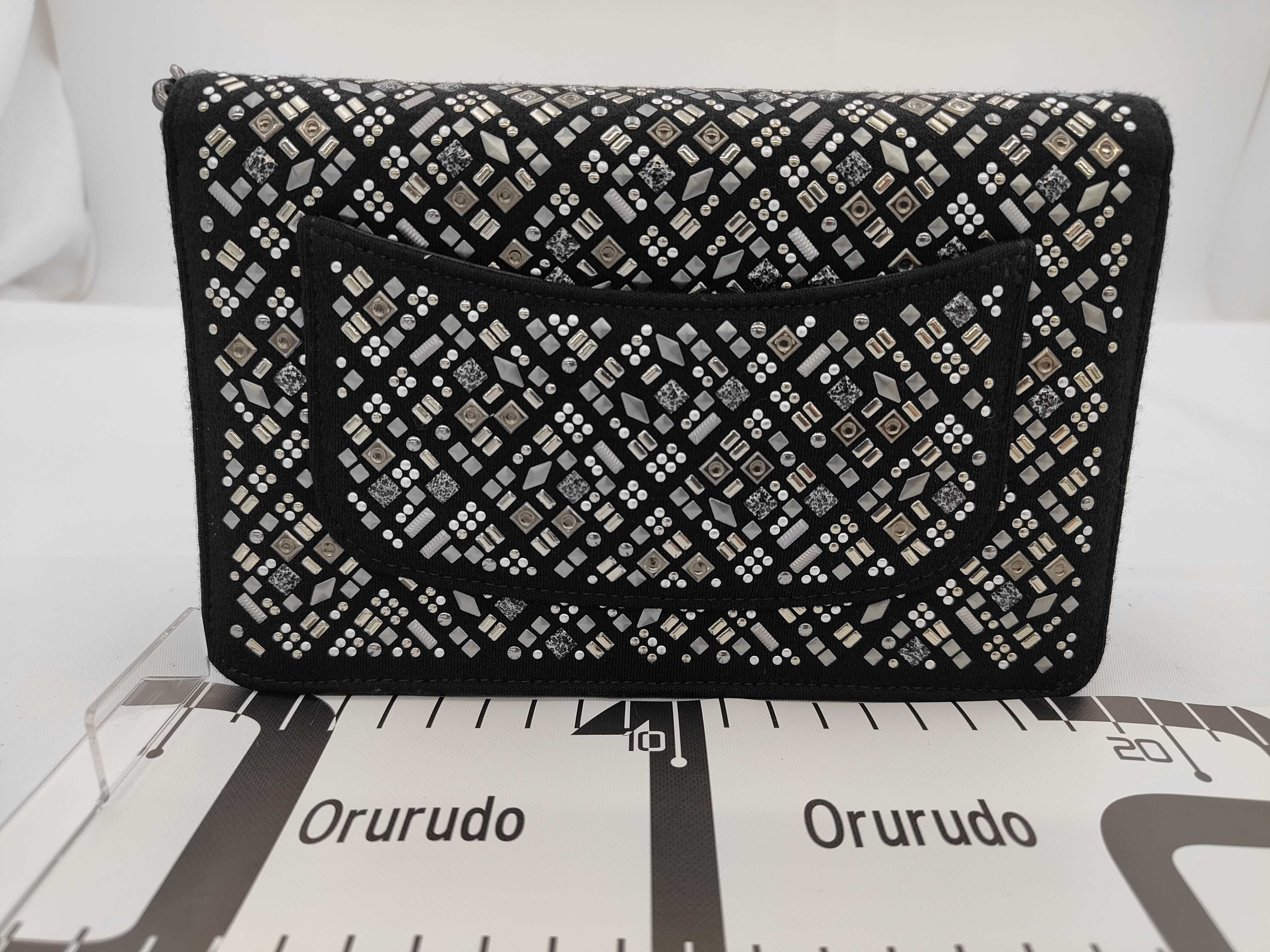 Turnlock Chain Wallet Studded Black Shoulder Bag — view 2