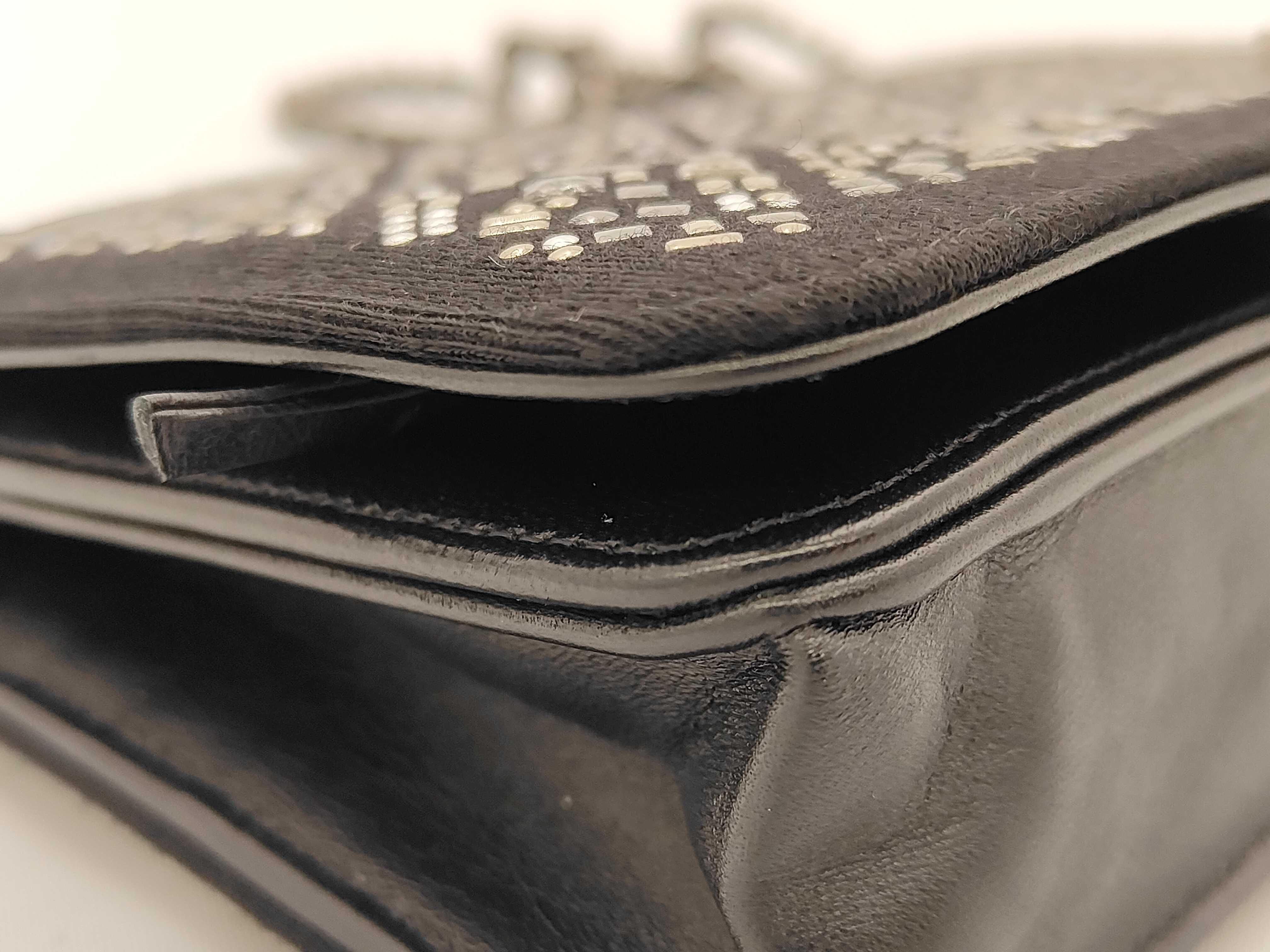 Turnlock Chain Wallet Studded Black Shoulder Bag — view 6