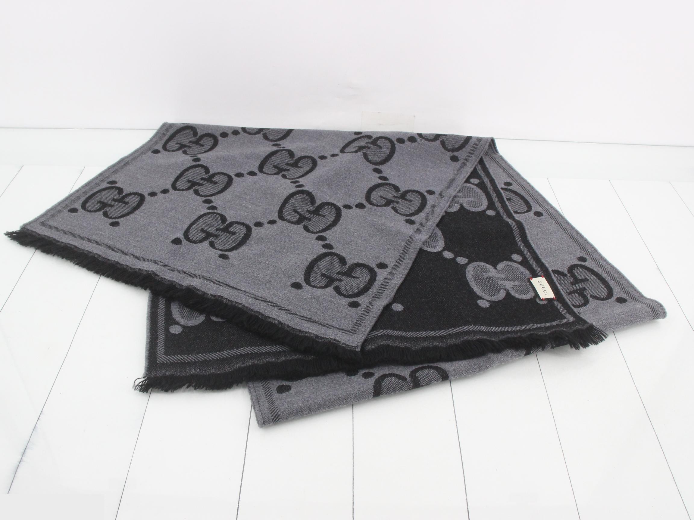 GG Reversible Stole, Tag Included, Gray — view 2