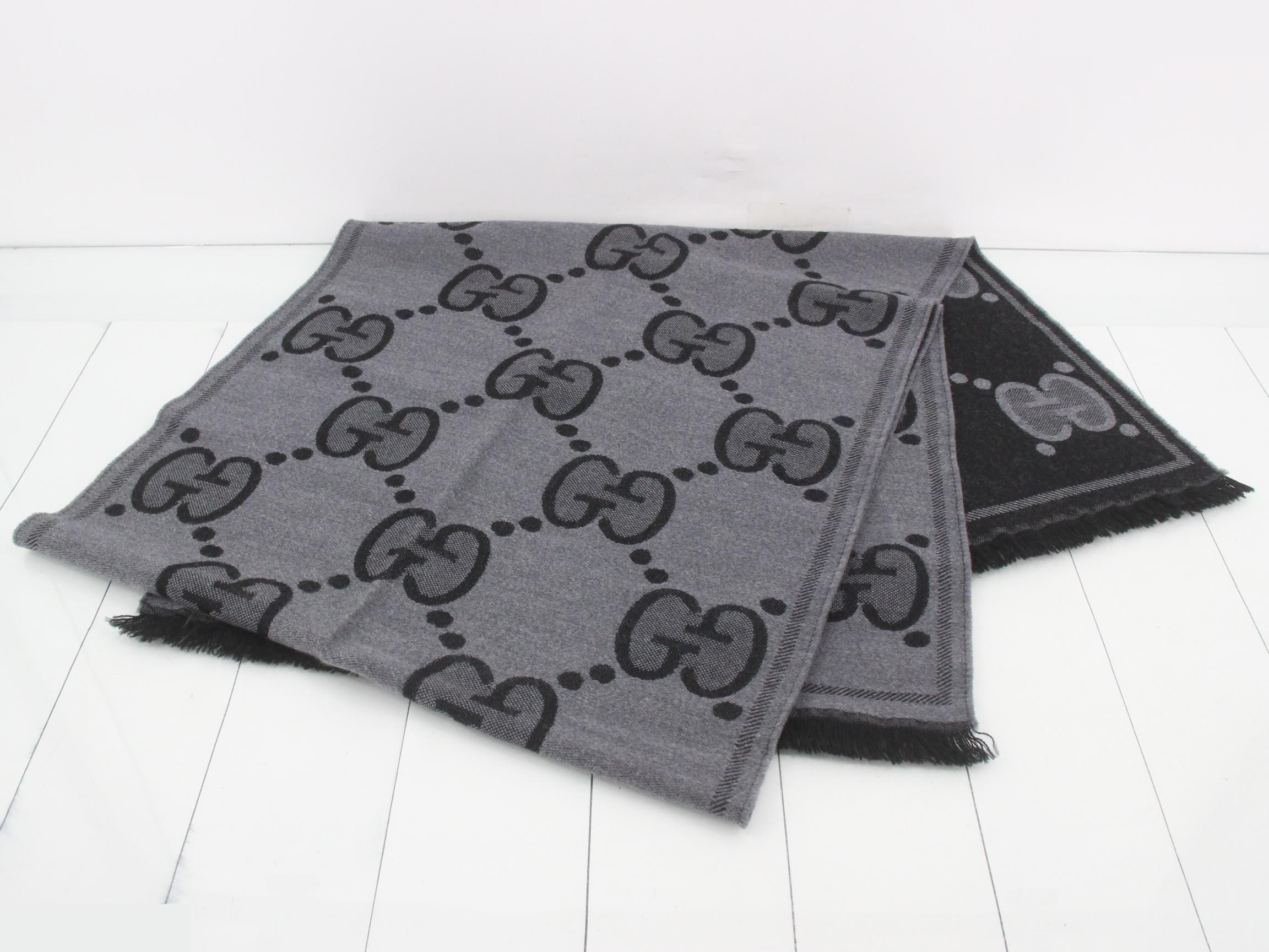 GG Reversible Stole, Tag Included, Gray — view 3