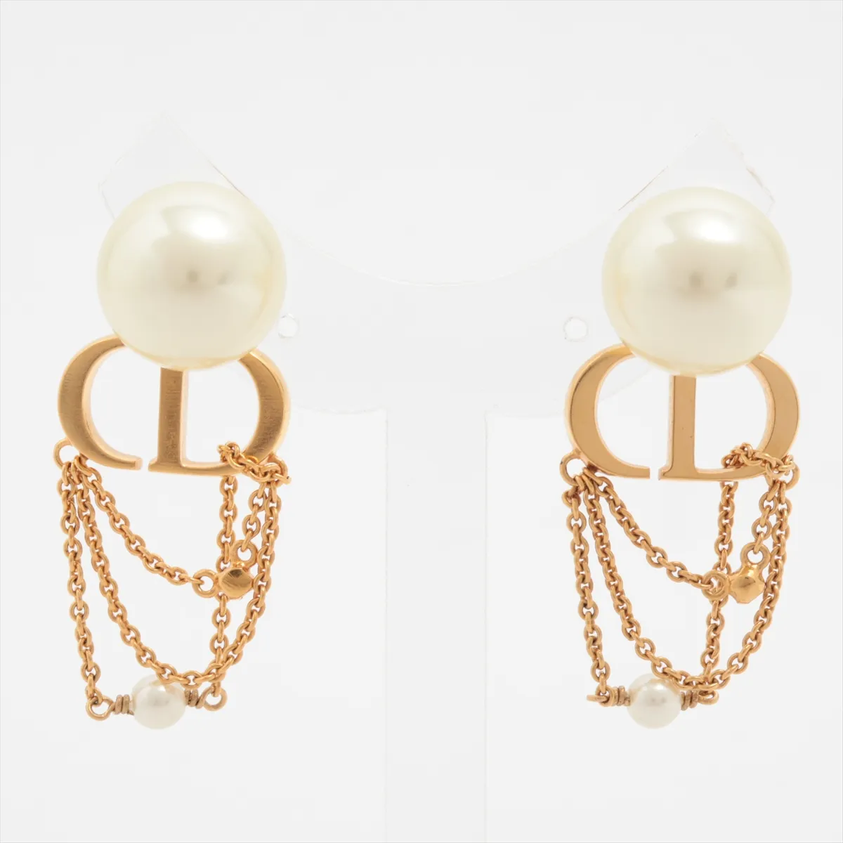 Tribales Dior Tribal Earrings (for both ears) GP x Rhinestone x Fake Pearl Gold — view 2