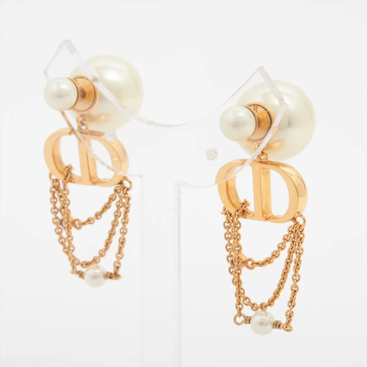 Tribales Dior Tribal Earrings (for both ears) GP x Rhinestone x Fake Pearl Gold — view 3