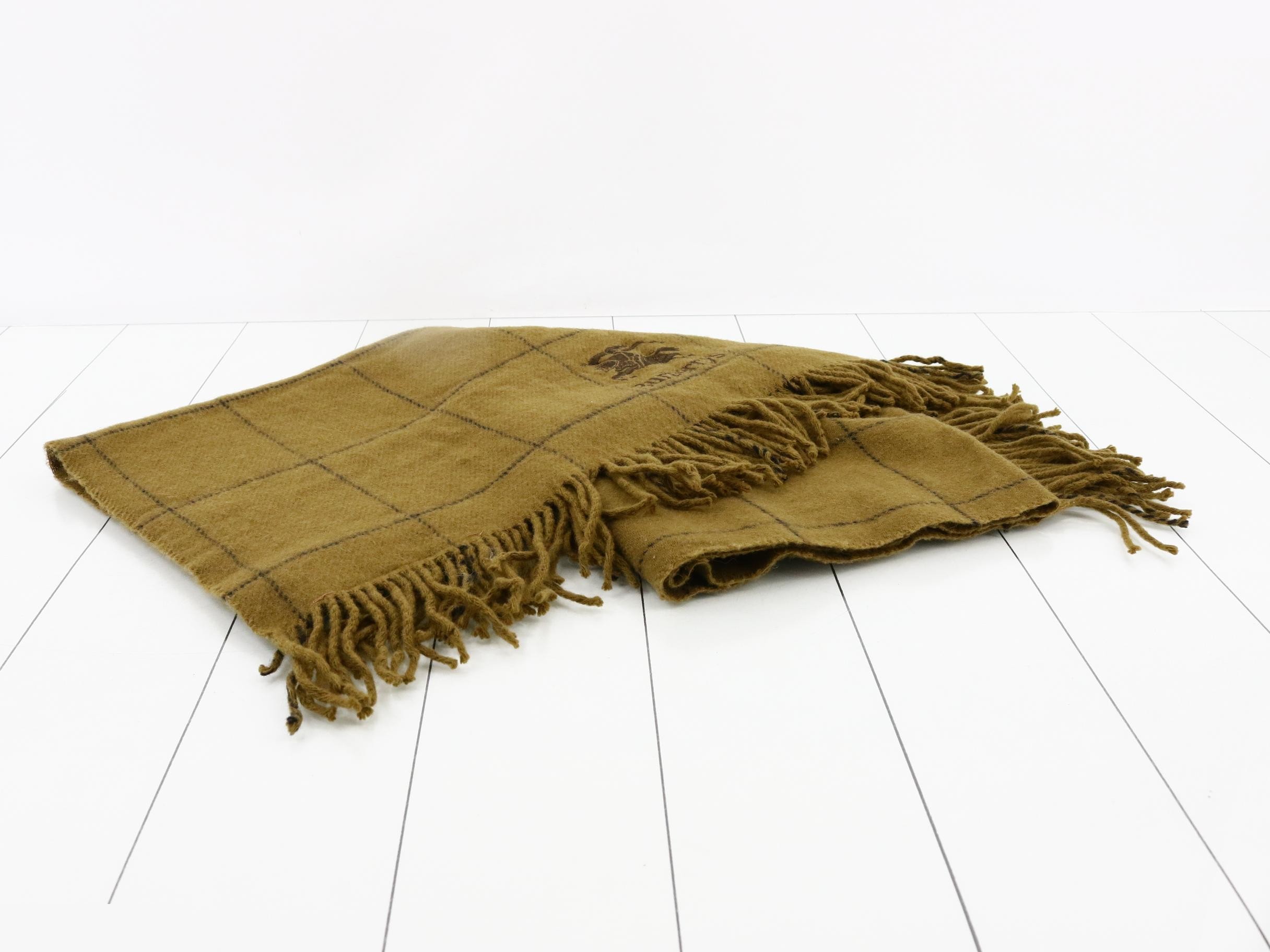 Nova Check Scarf, Beige, 100% Wool — view 2