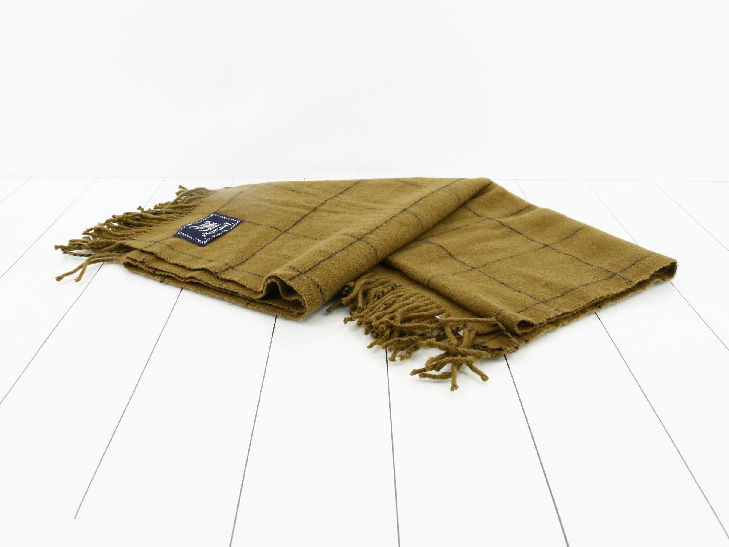 Nova Check Scarf, Beige, 100% Wool — view 3