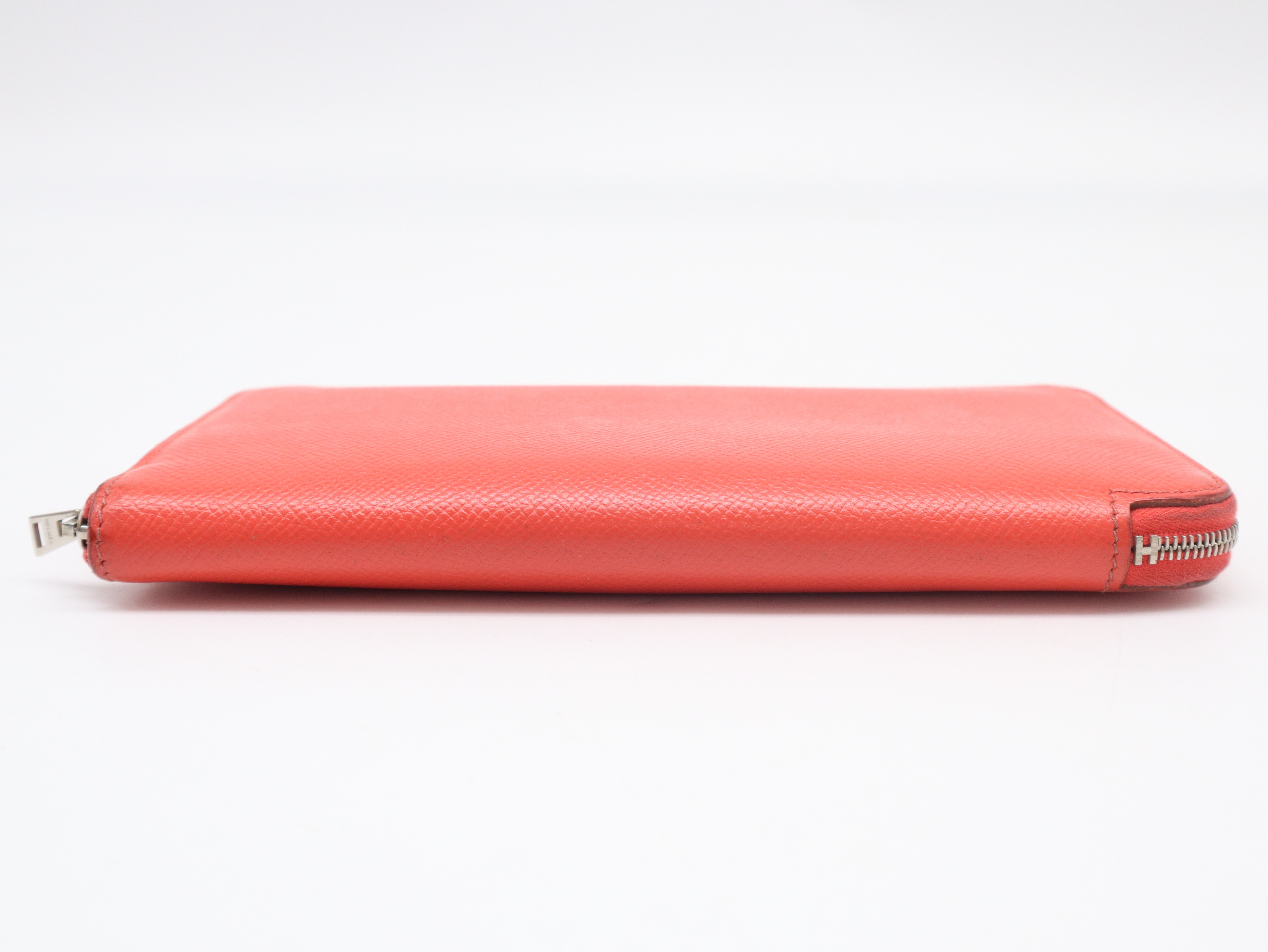 Azap Long Silk In Wallet, Epsom Leather, Silver Hardware, Orange, with Box. — view 3