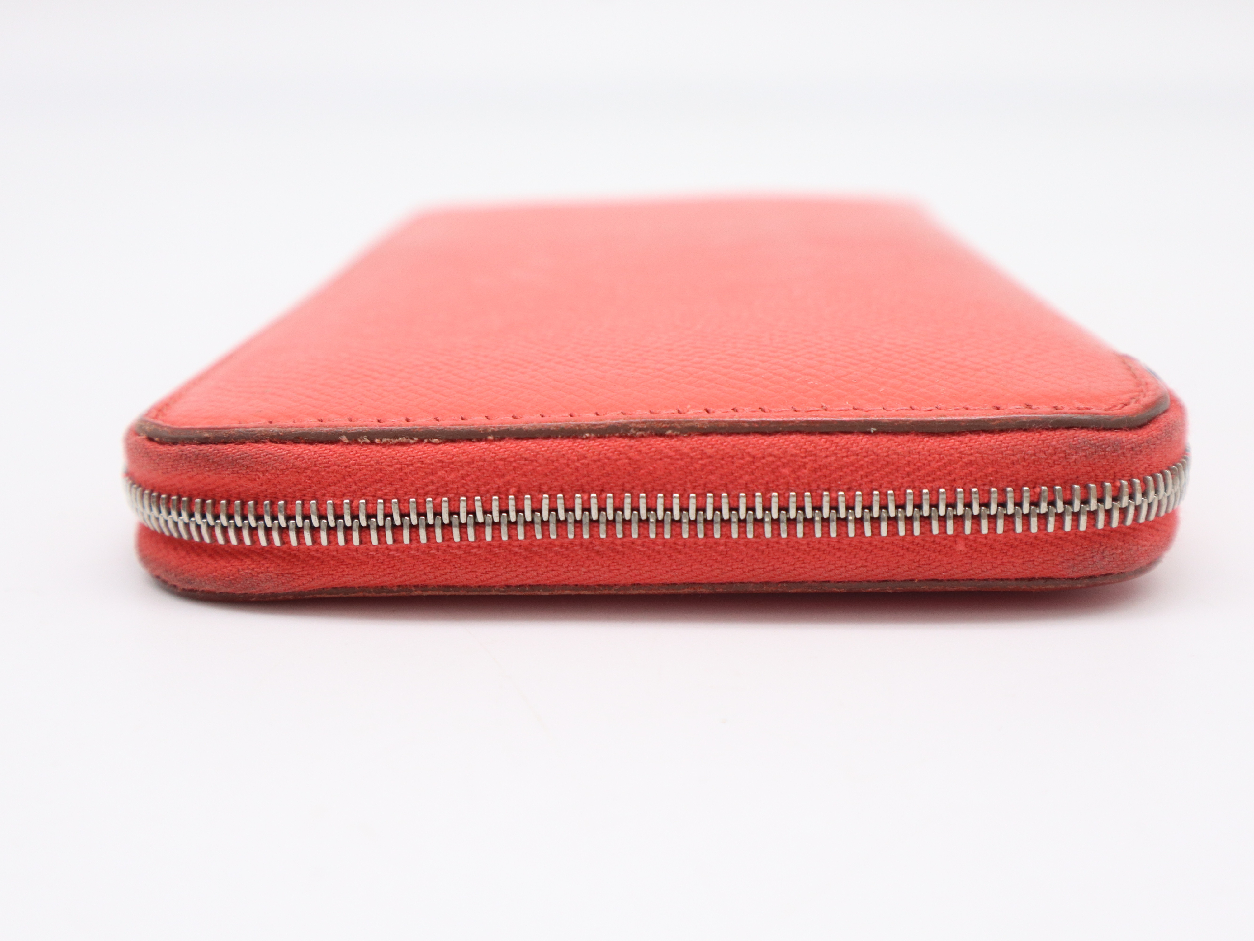 Azap Long Silk In Wallet, Epsom Leather, Silver Hardware, Orange, with Box. — view 5