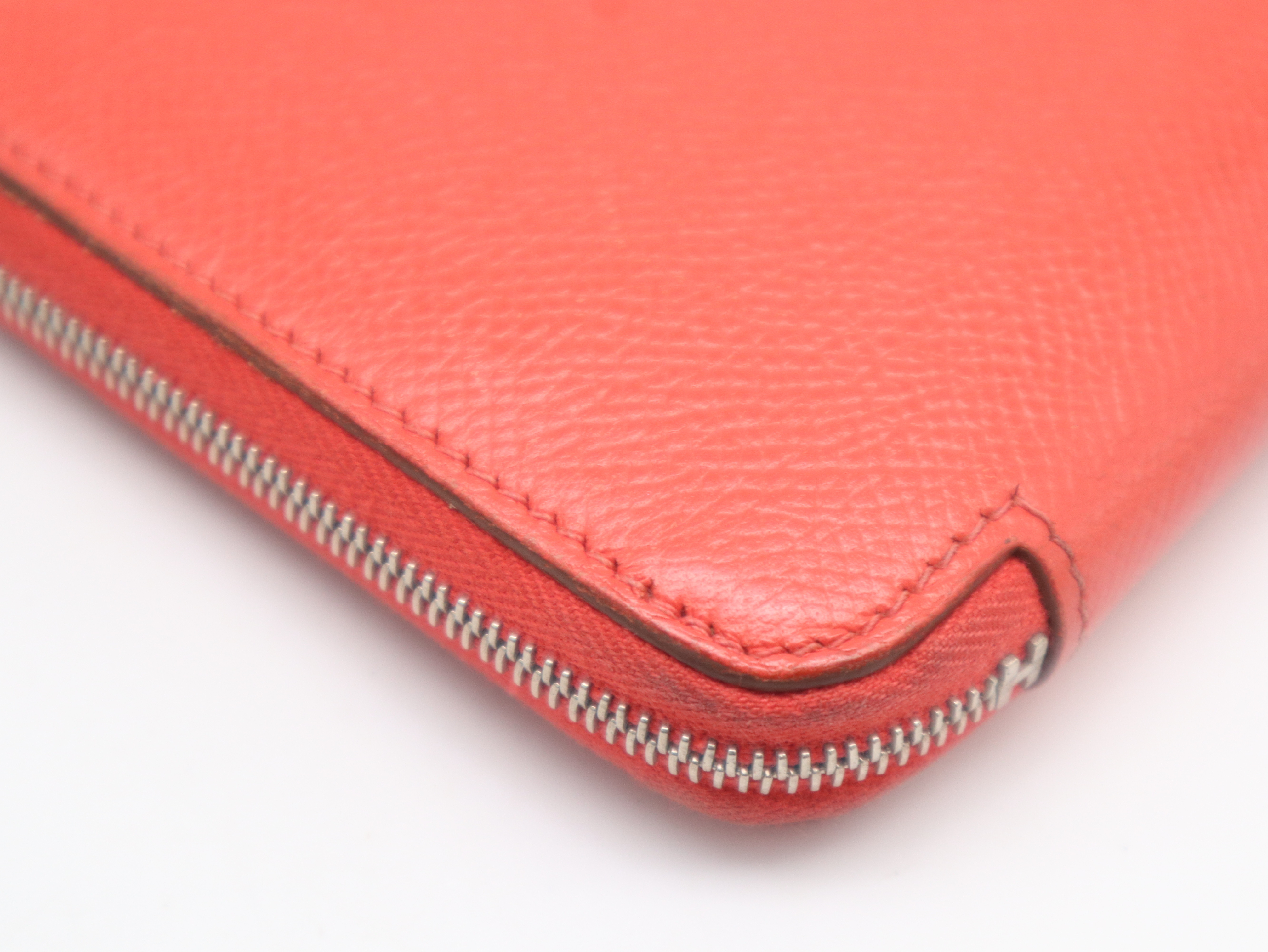Azap Long Silk In Wallet, Epsom Leather, Silver Hardware, Orange, with Box. — view 7