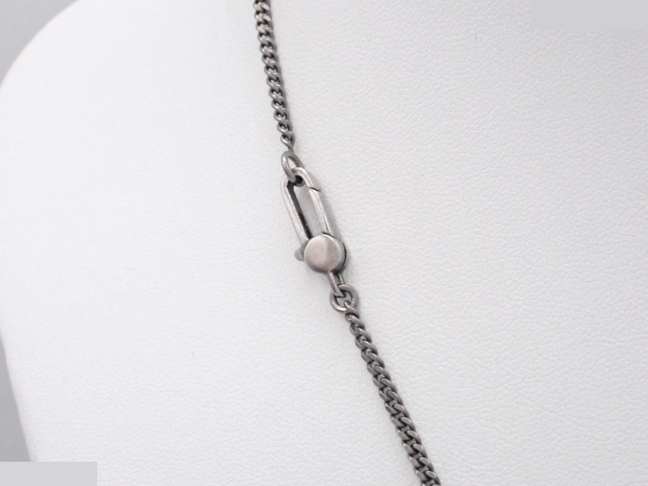 Diamante Plate Necklace, SV925/17.3g, Aged Palladium — view 2