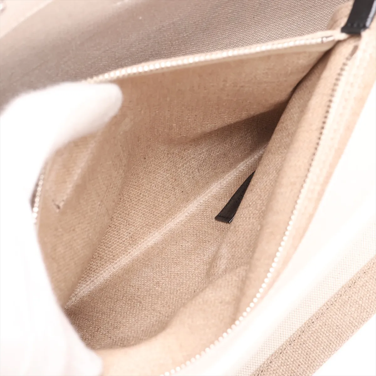 Rive Gauche 499290 Canvas x Leather Tote Bag Beige x Black — view 8