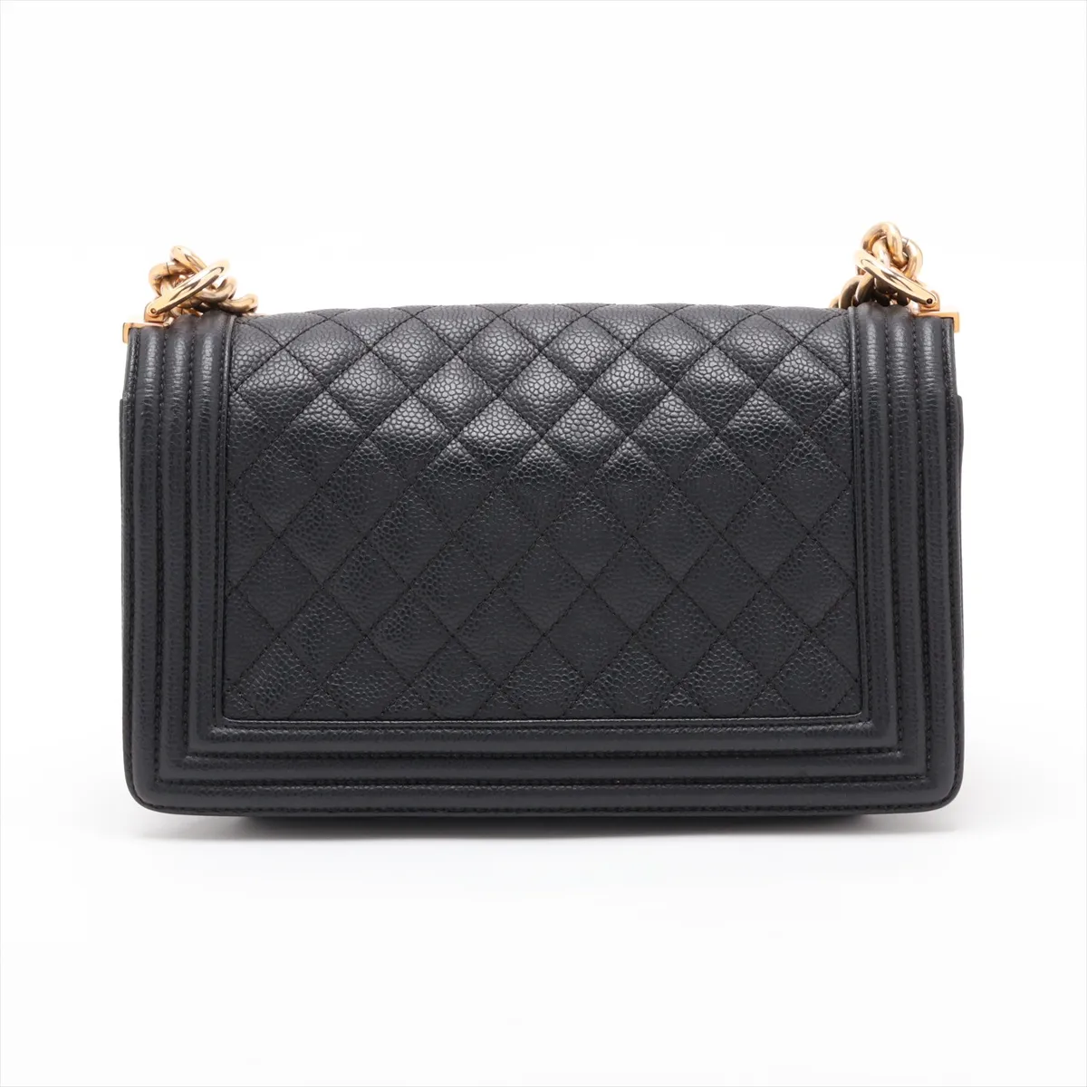 Boy Chanel 25 Caviar Skin Chain Shoulder Bag, Black with Gold Hardware, 17693984, Serial Number 17, A67086 — view 2