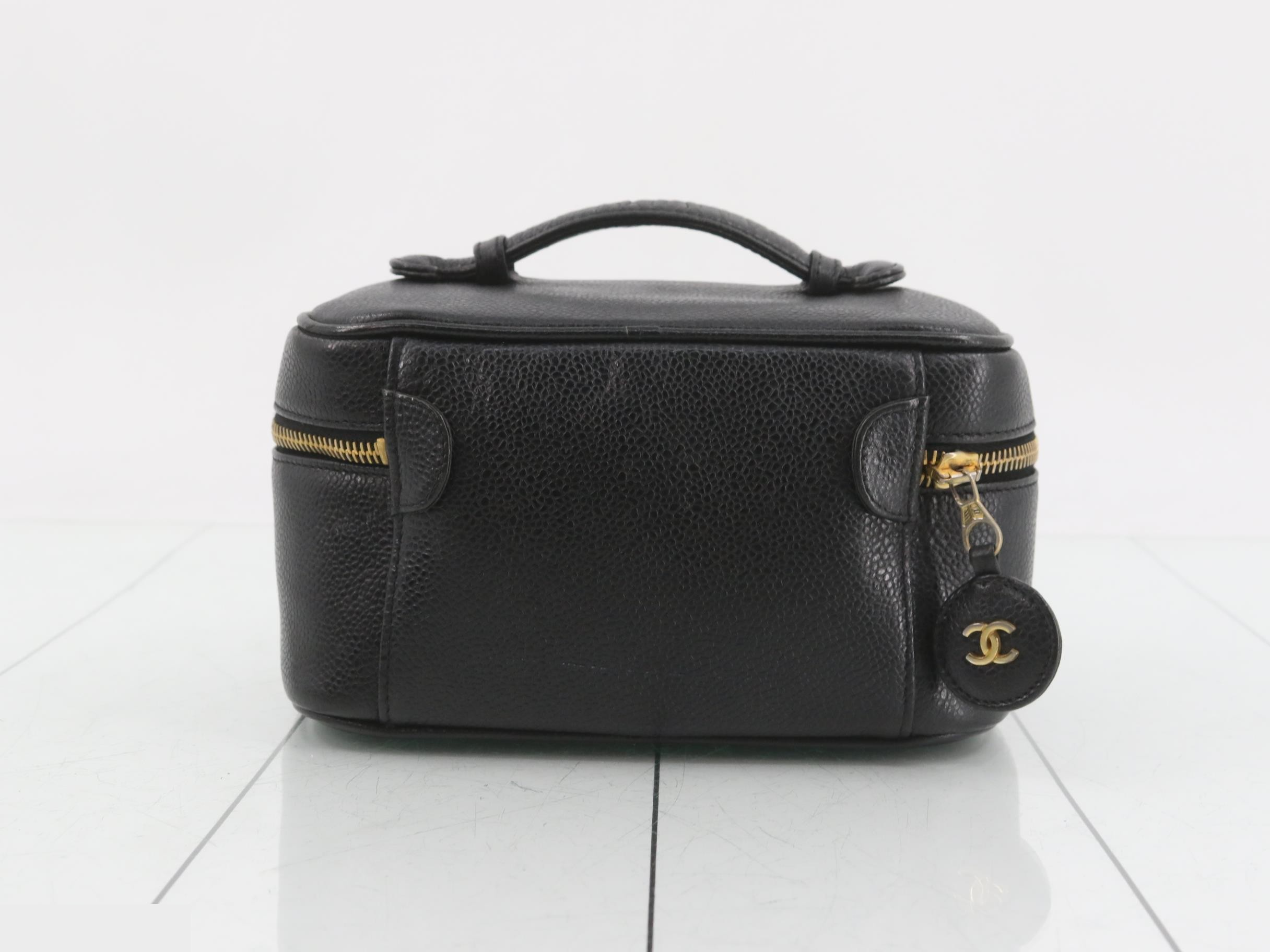 Coco Mark Vanity Bag, Caviar Leather, Black — view 2