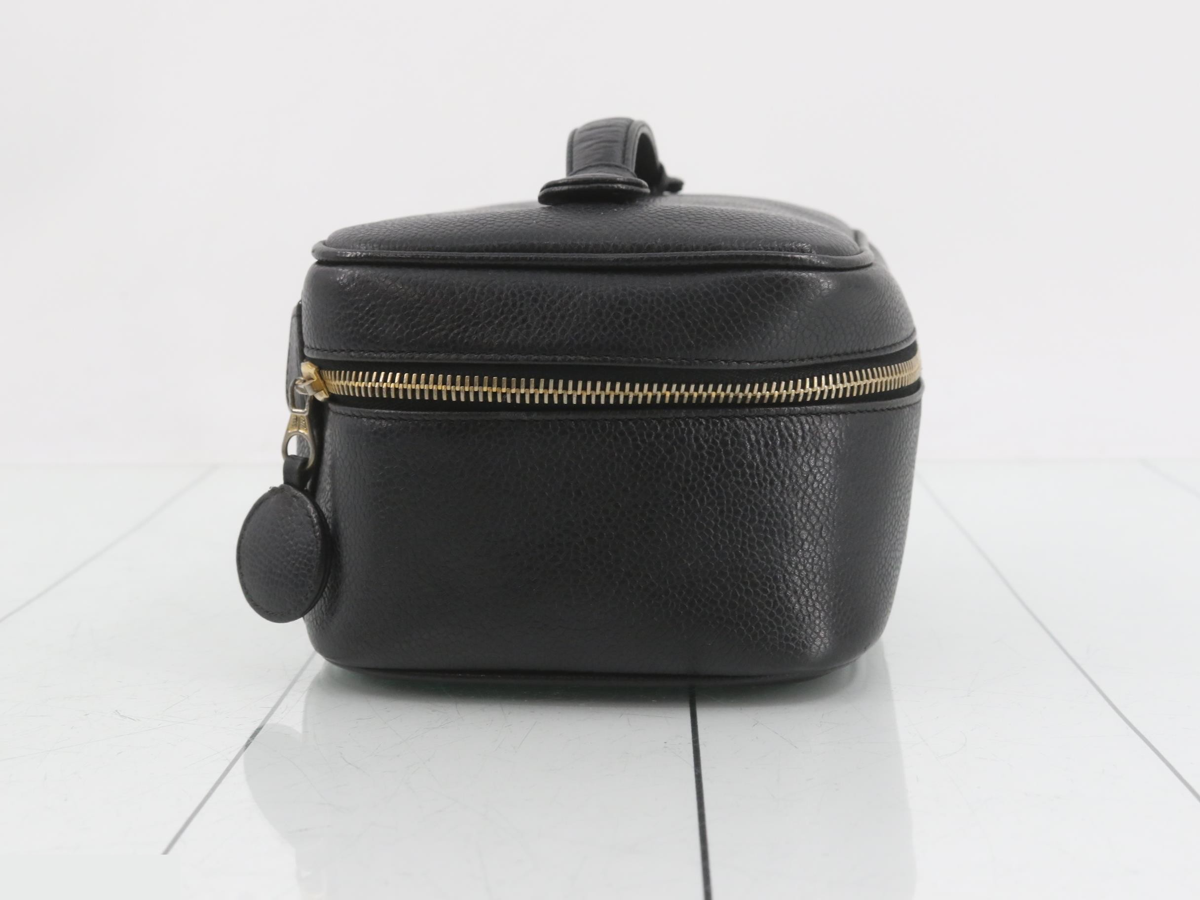 Coco Mark Vanity Bag, Caviar Leather, Black — view 4