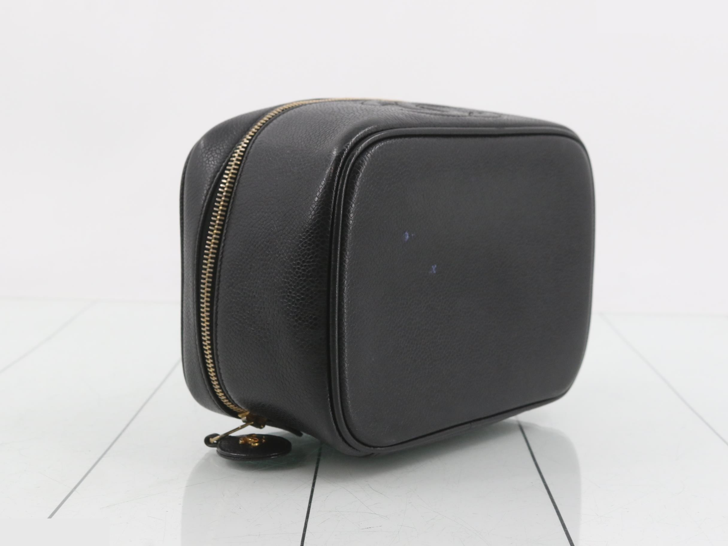 Coco Mark Vanity Bag, Caviar Leather, Black — view 5