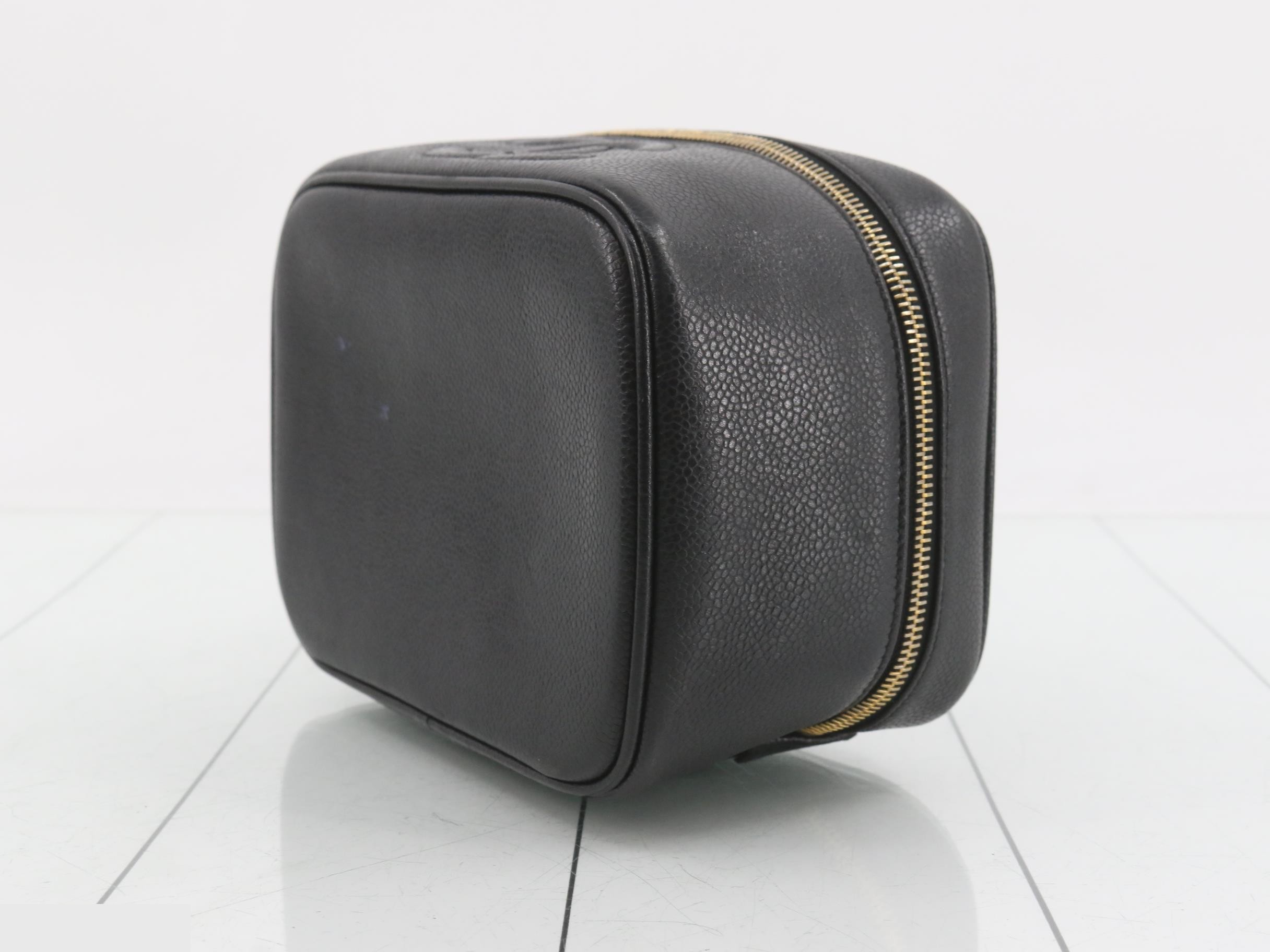 Coco Mark Vanity Bag, Caviar Leather, Black — view 6