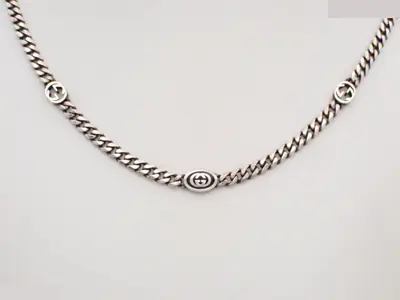 925 Interlocking Long Necklace, 21g, Neck circumference approx. 49cm