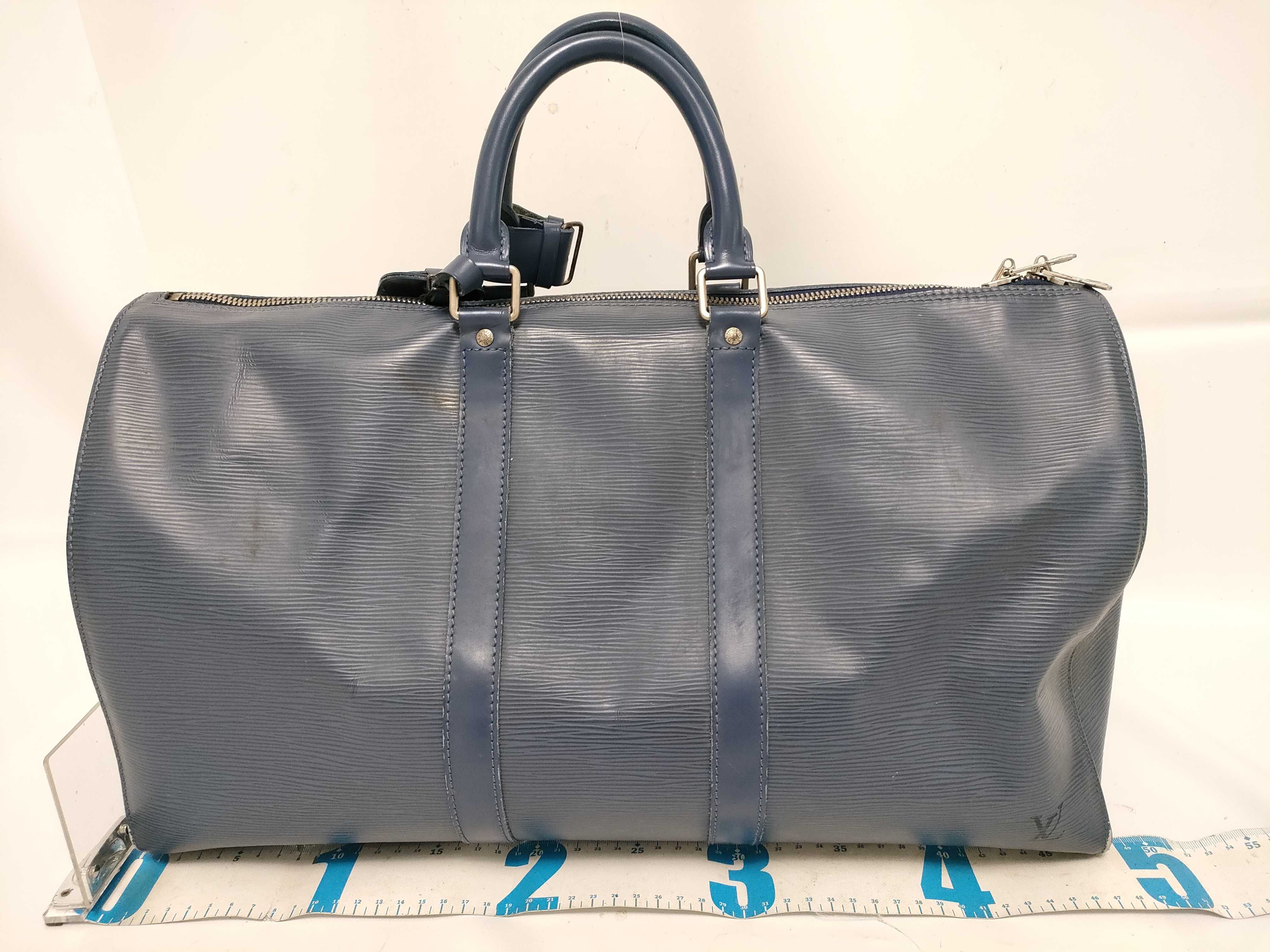 Epi Leather Keepall 45 Boston Bag (Toledo Blue) — view 2