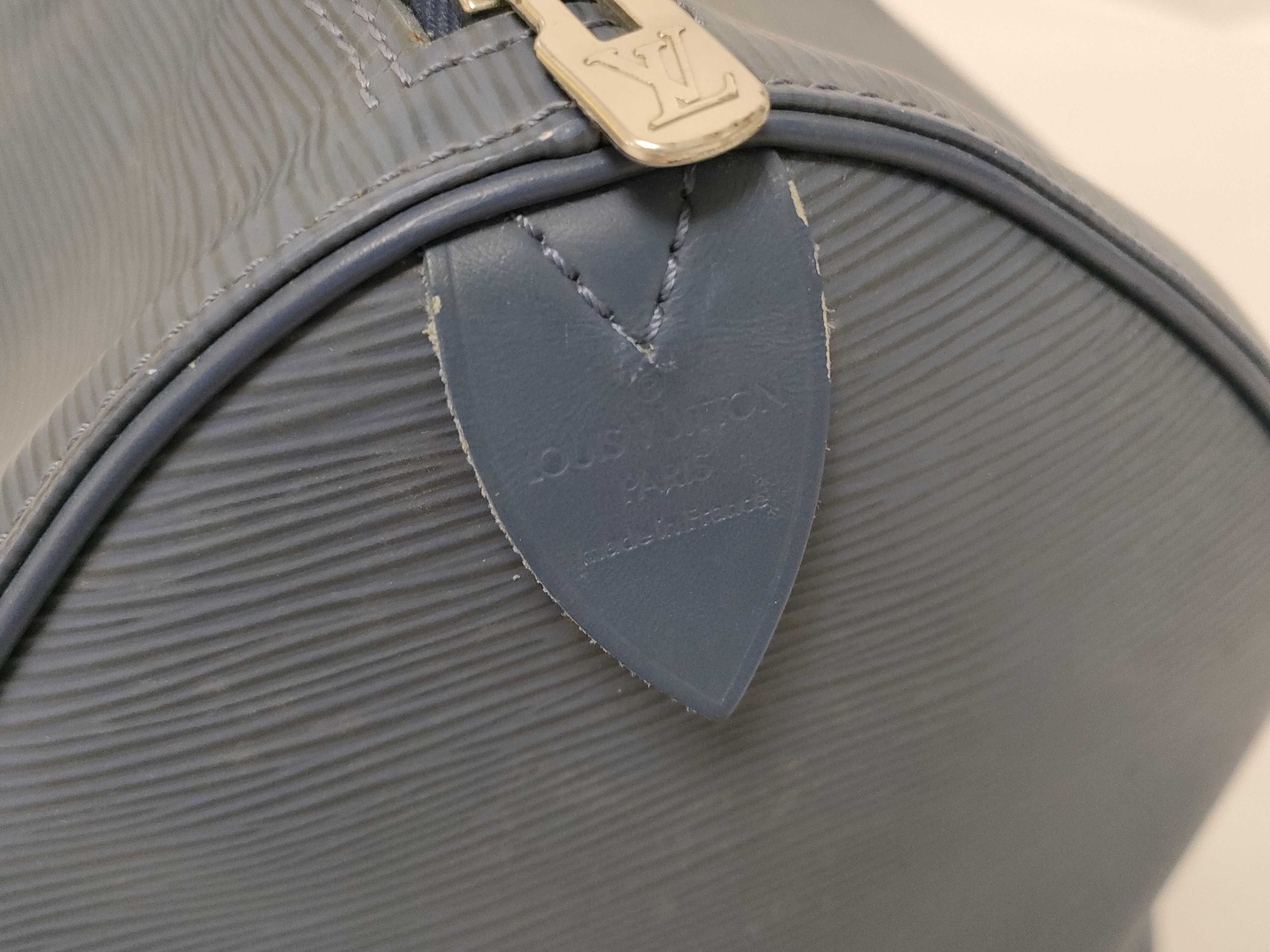 Epi Leather Keepall 45 Boston Bag (Toledo Blue) — view 11