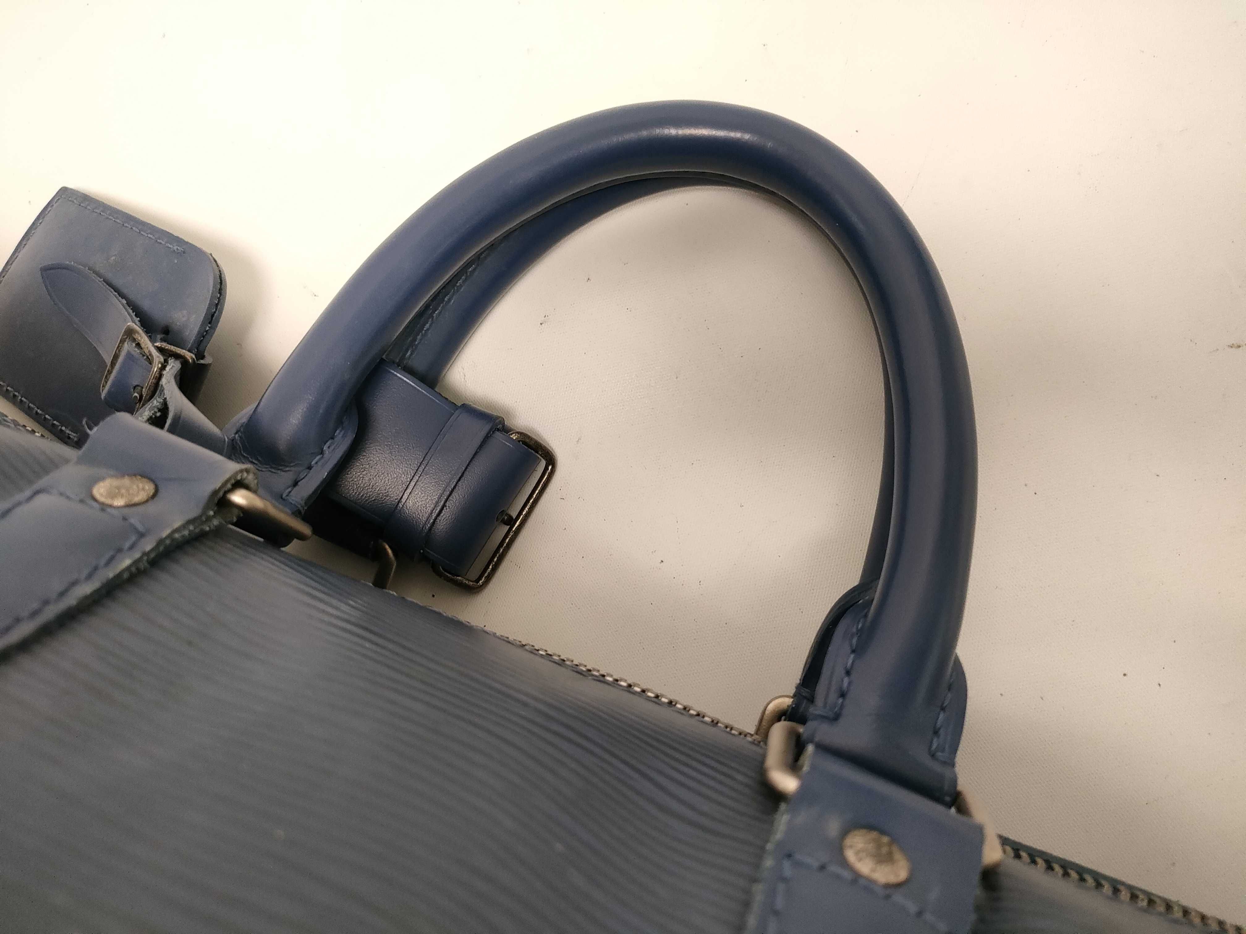 Epi Leather Keepall 45 Boston Bag (Toledo Blue) — view 4
