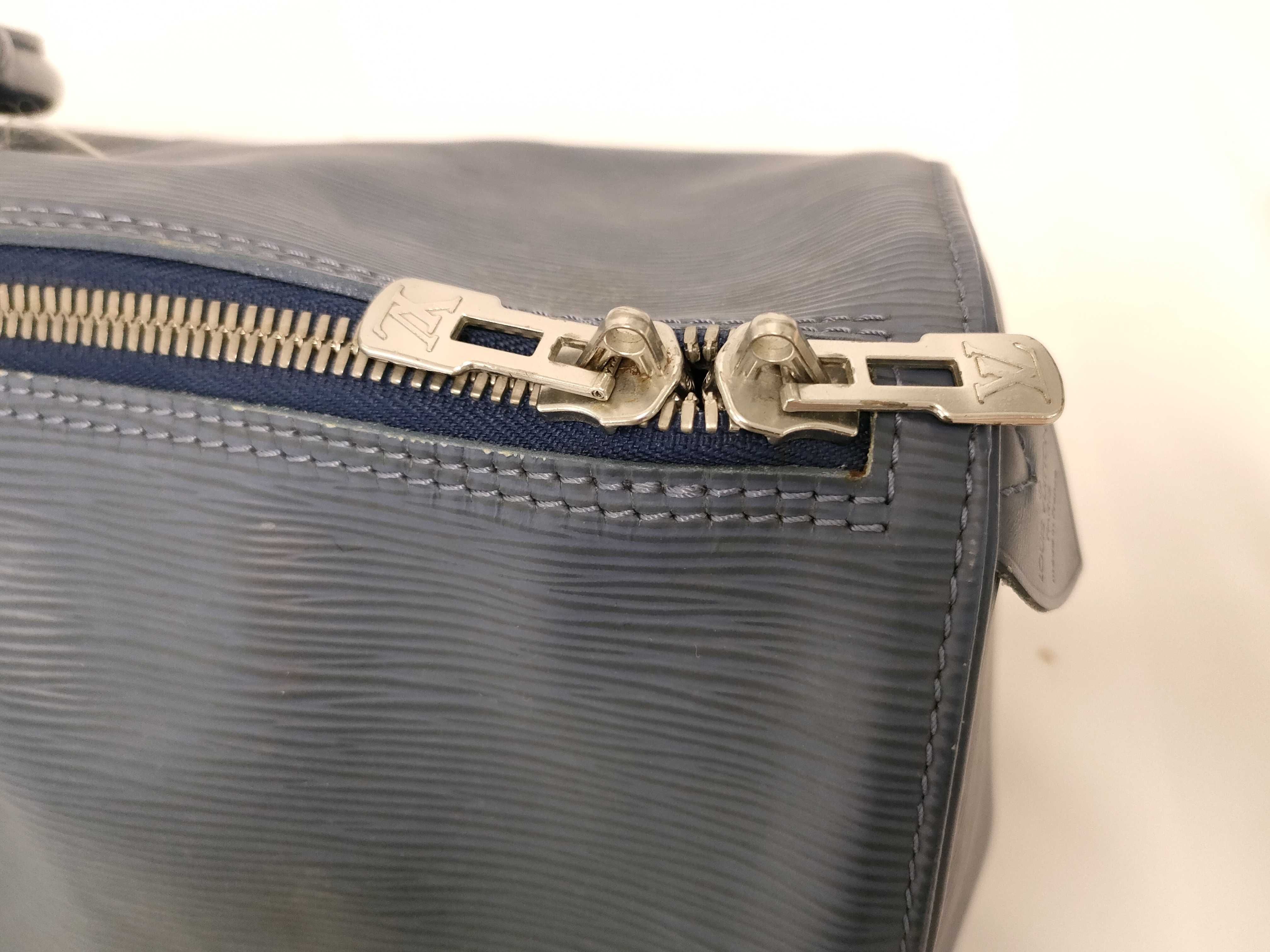 Epi Leather Keepall 45 Boston Bag (Toledo Blue) — view 7