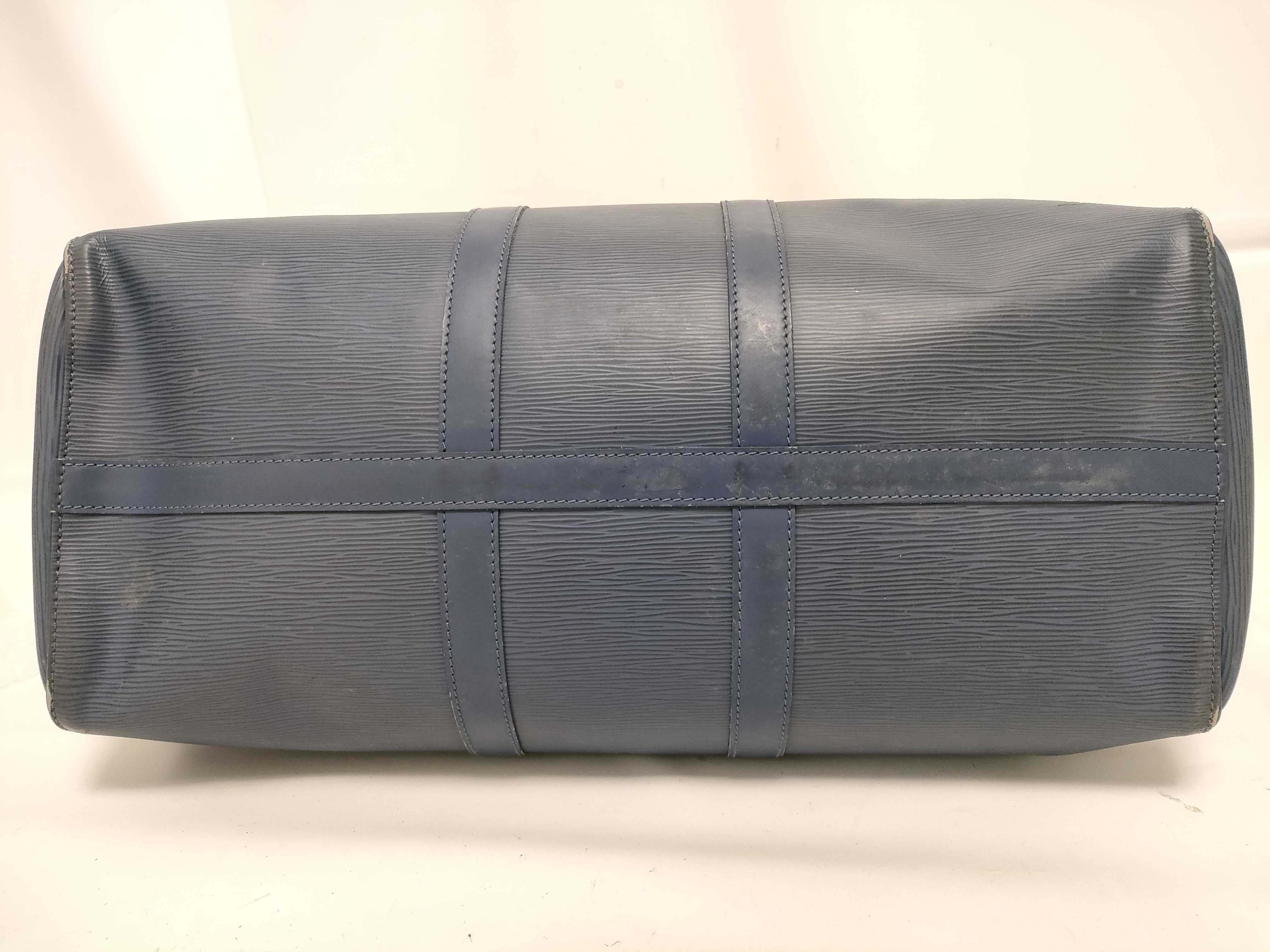 Epi Leather Keepall 45 Boston Bag (Toledo Blue) — view 10