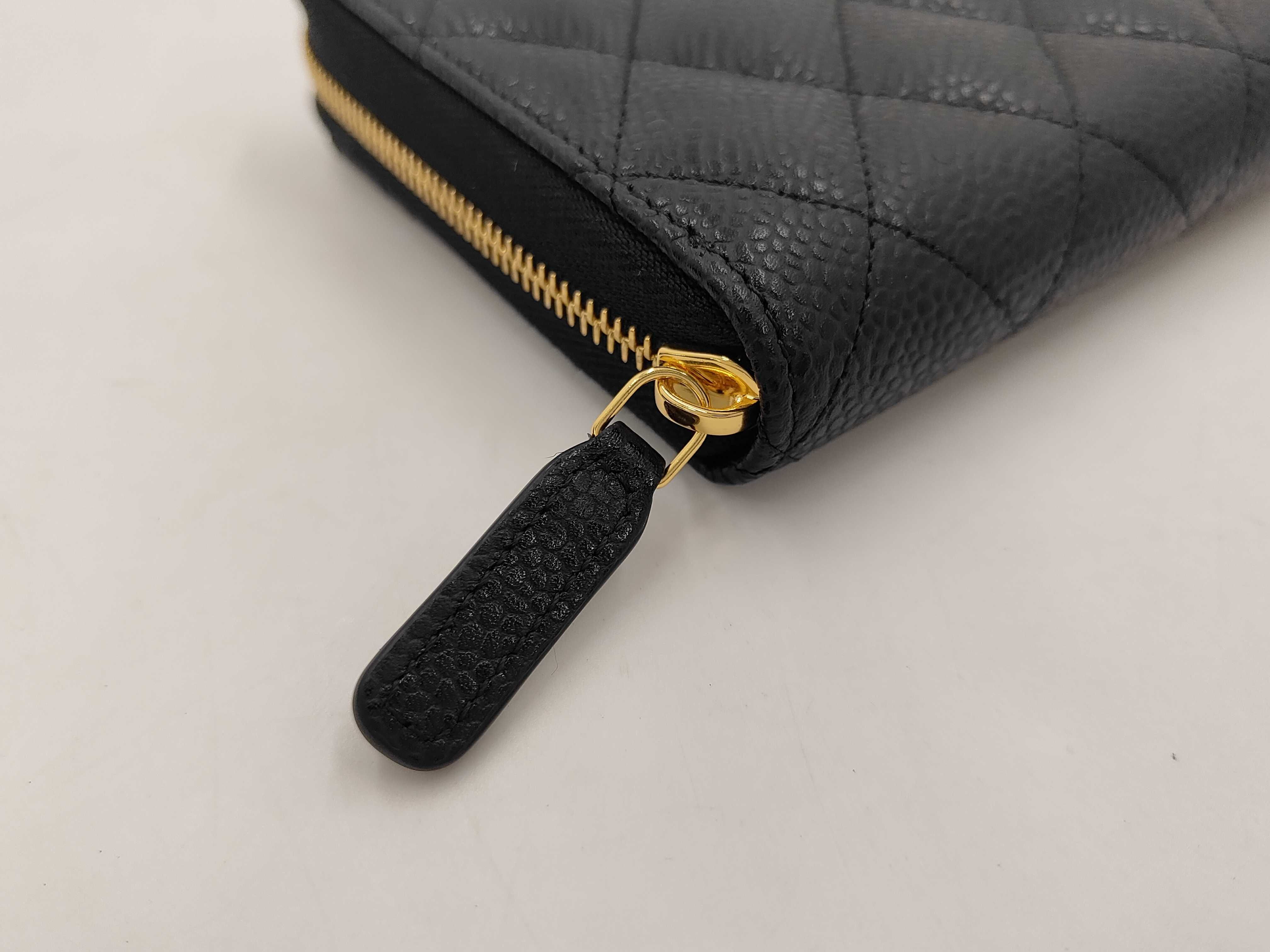 Matelasse Long Wallet Round Caviar G Hardware Black Wallet — view 3