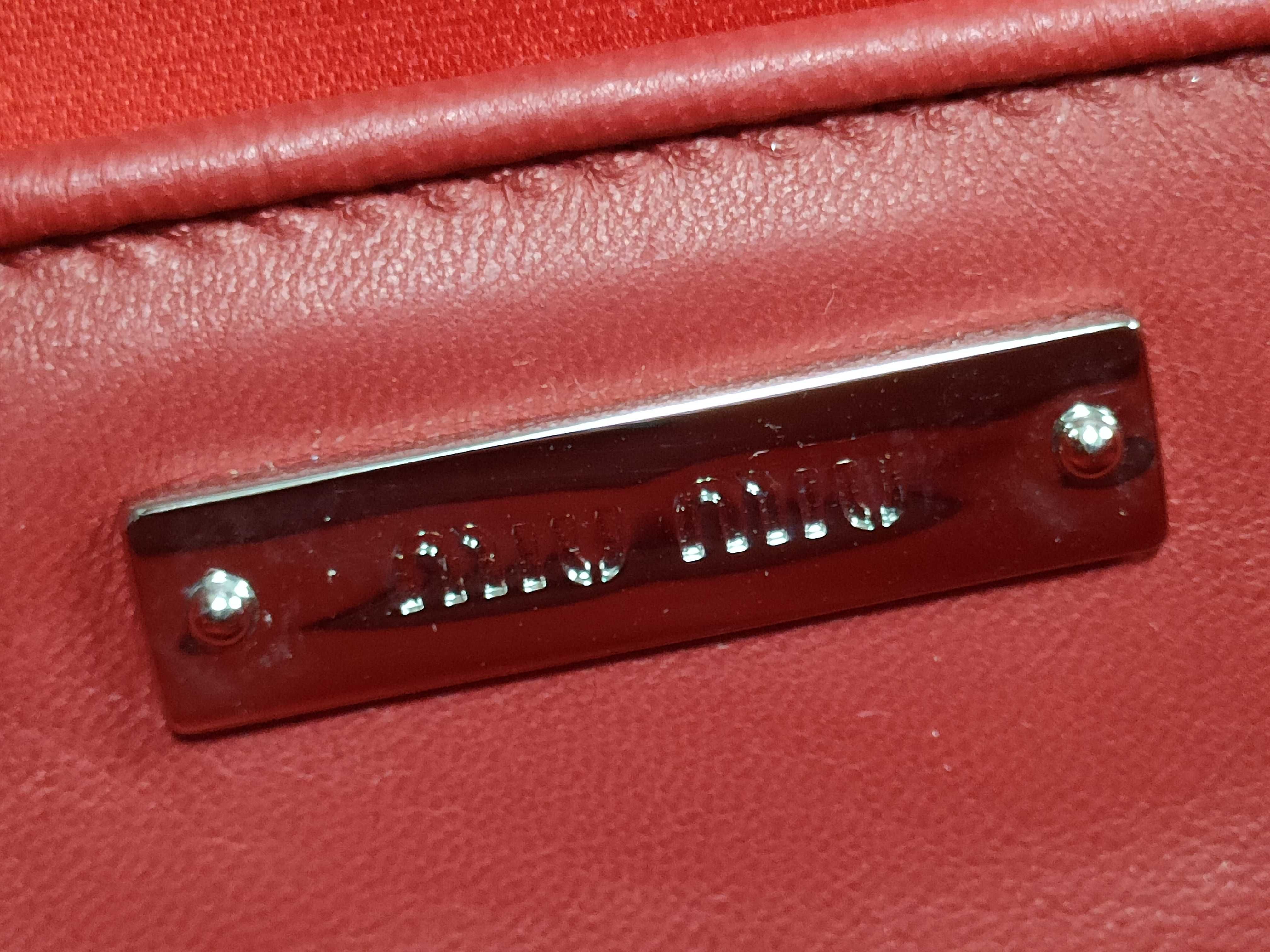 Matelassé Nappa Crystal Bijou Shoulder Bag Handbag Red Shoulder Bag — view 11