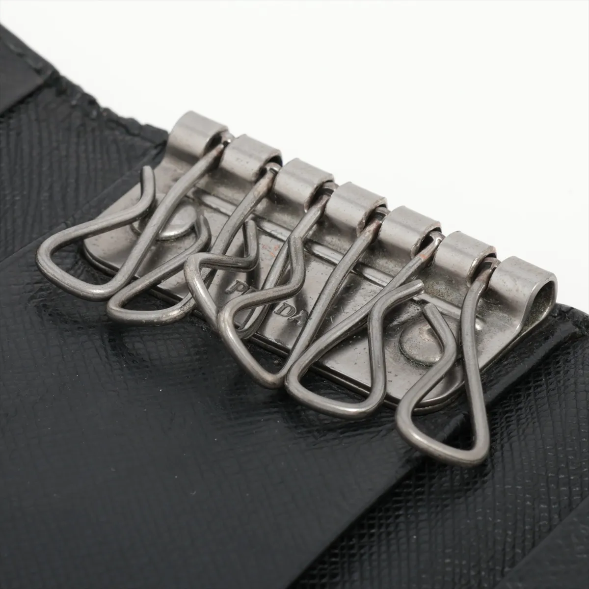 saffiano leather key case black — view 5