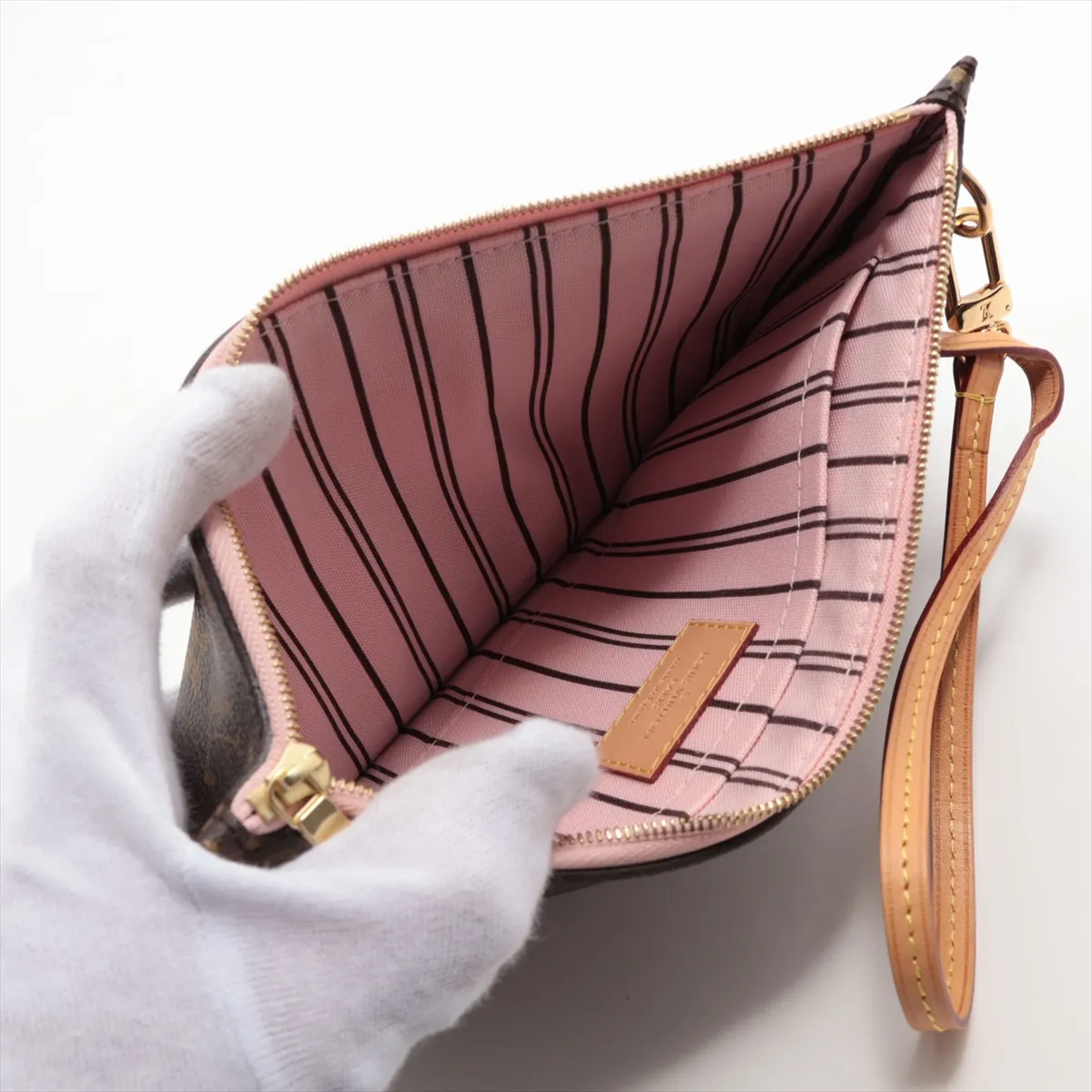 Monogram Neverfull MM M50366 GI0126 Brown x Pink Pouch (Pouch only) — view 3