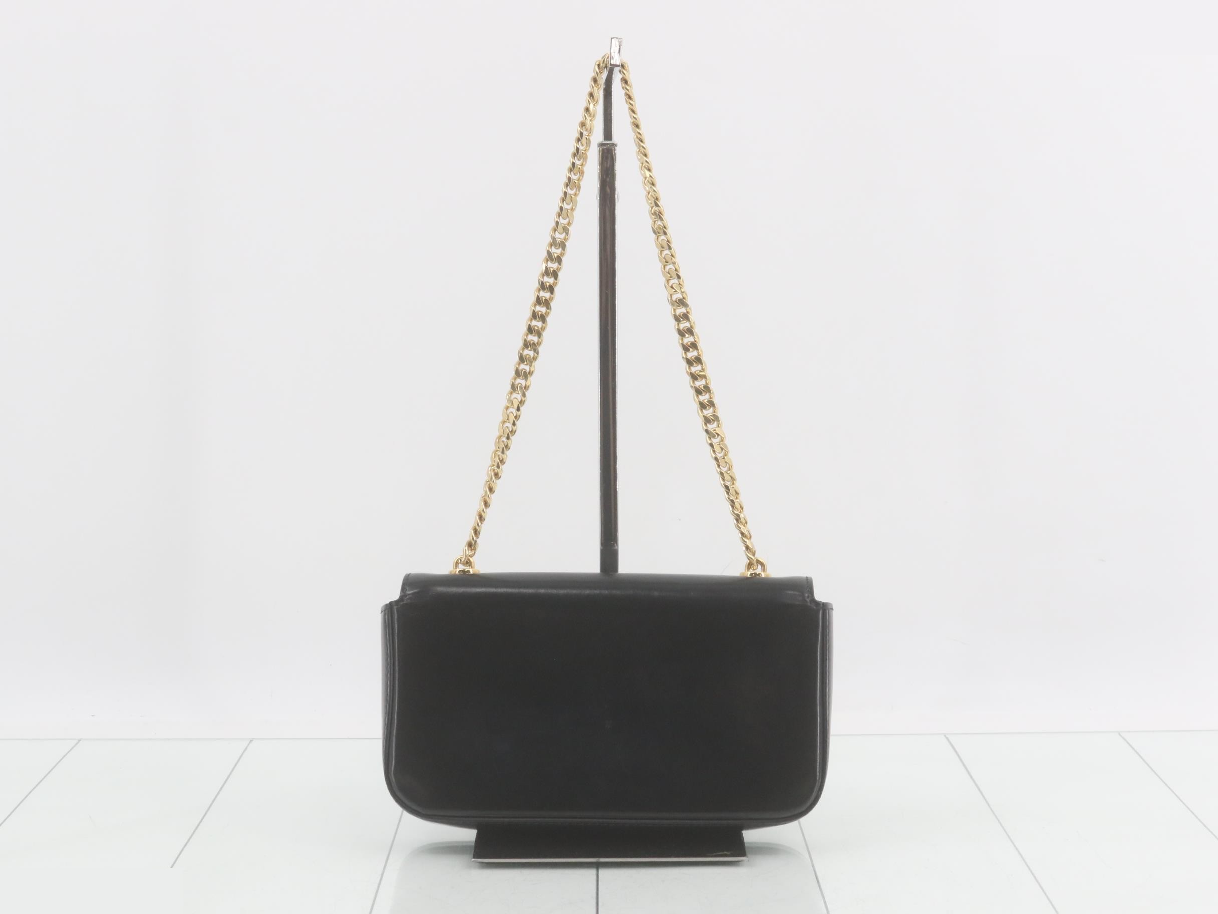 Leather Triomphe Rhinestone Chain Shoulder Bag — view 2