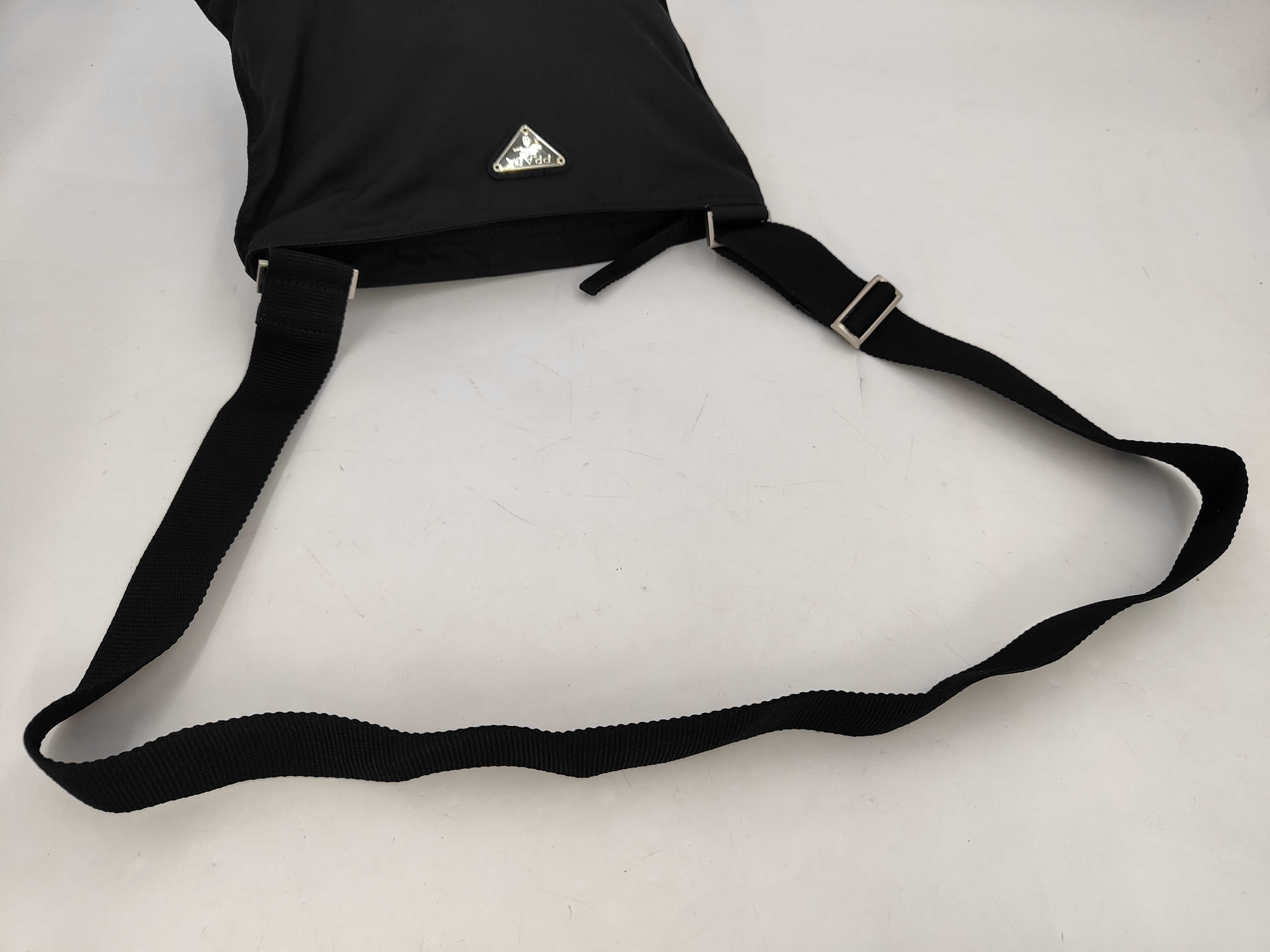 B7338 Black Triangle Logo Shoulder Bag — view 3