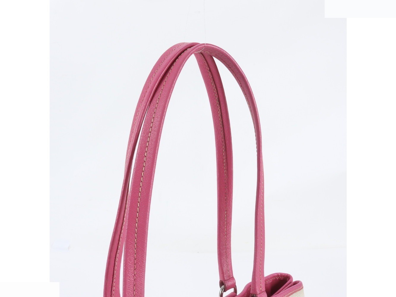 Triangle Logo Leather Canvas Tote Bag — view 2
